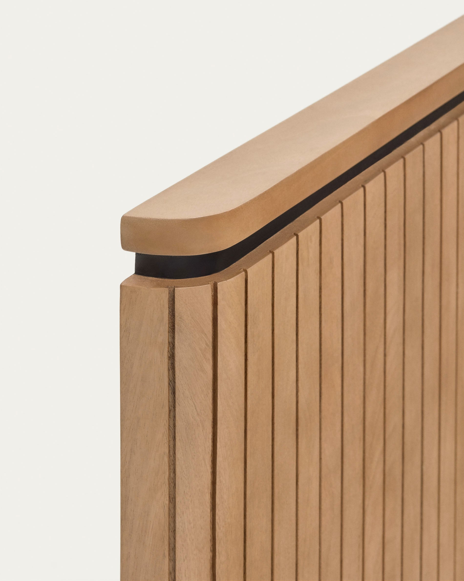 Licia solid mango wood and metal headboard with a black finish, for 180 cm beds - Detail