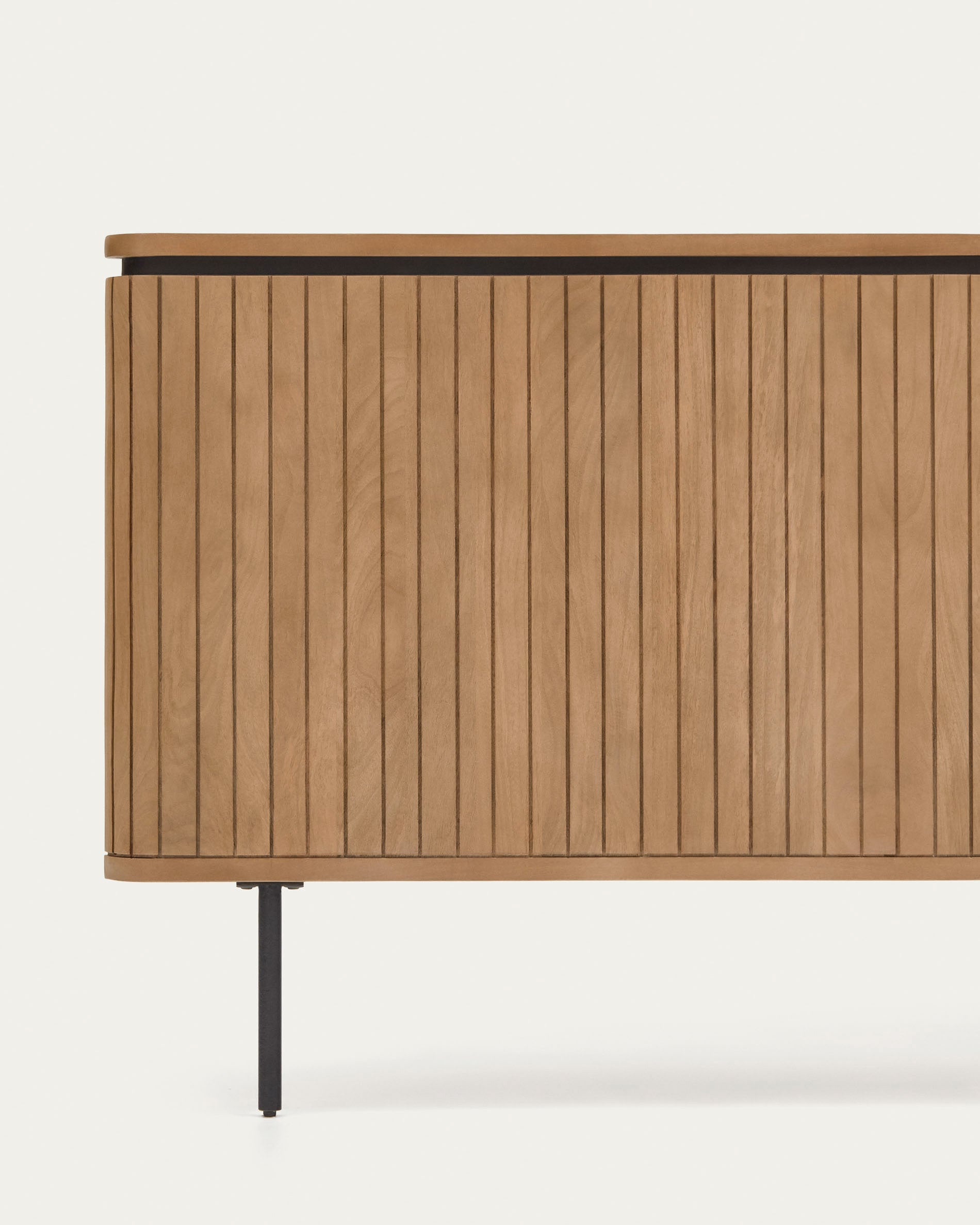 Licia solid mango wood and metal headboard with a black finish, for 180 cm beds - Detail