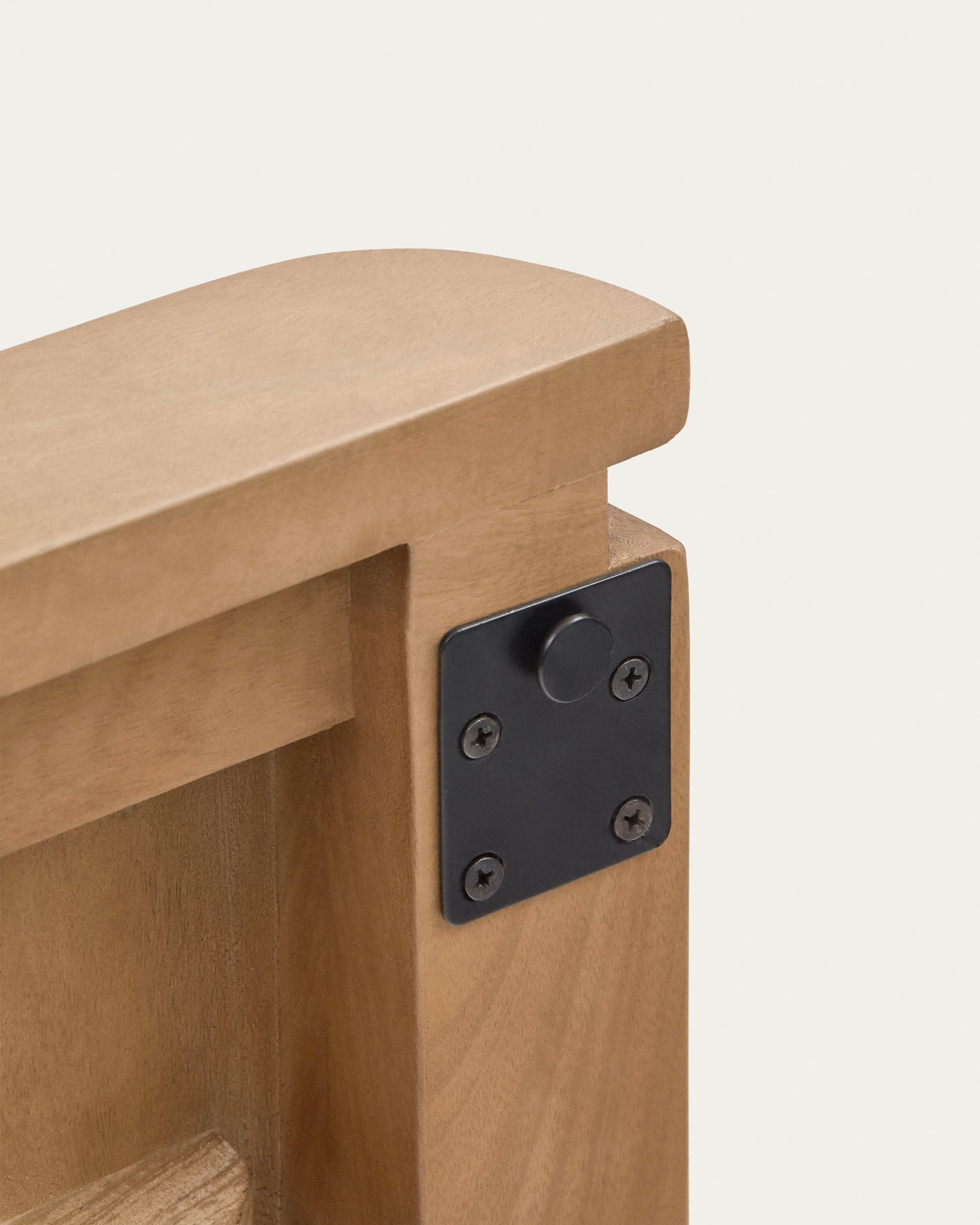 Licia solid mango wood and metal headboard with a black finish, for 180 cm beds - Detail