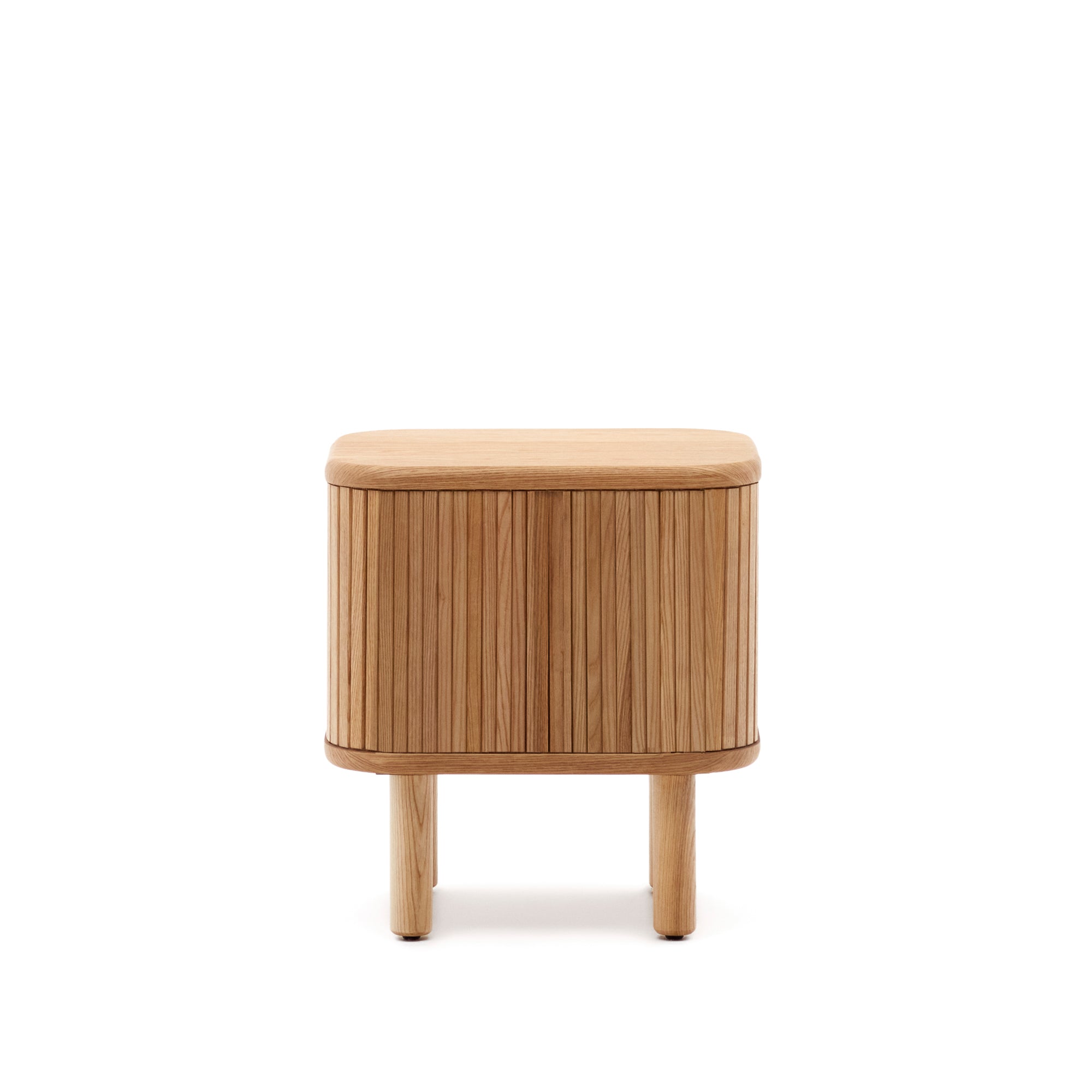 Mailen bedside table in ash veneer with a natural finish 50 x 55 cm - Product Image