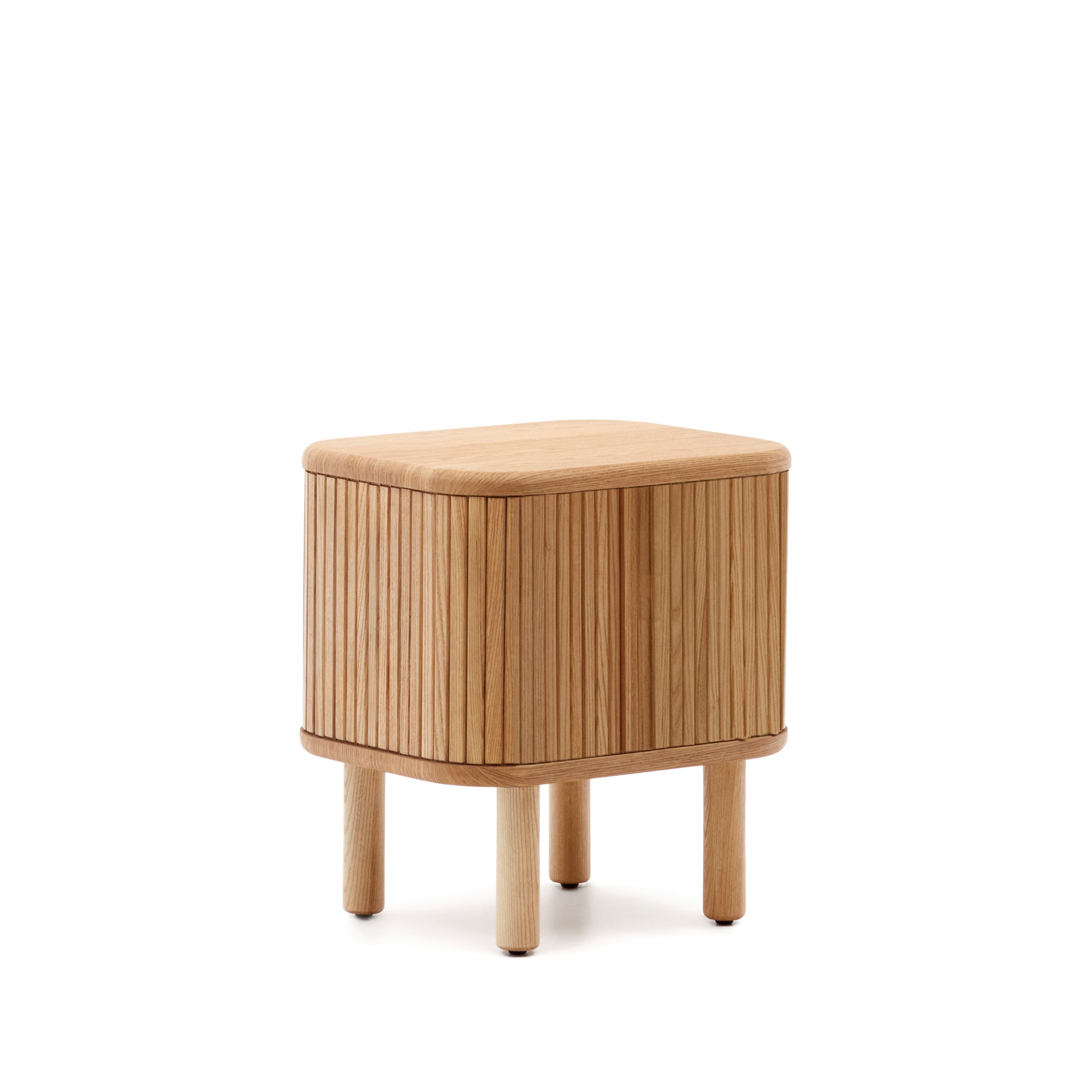 Mailen bedside table in ash veneer with a natural finish 50 x 55 cm - Product Image