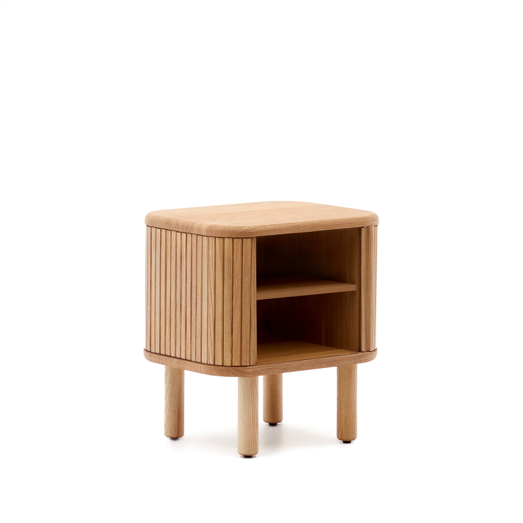 Mailen bedside table in ash veneer with a natural finish 50 x 55 cm - Product Image
