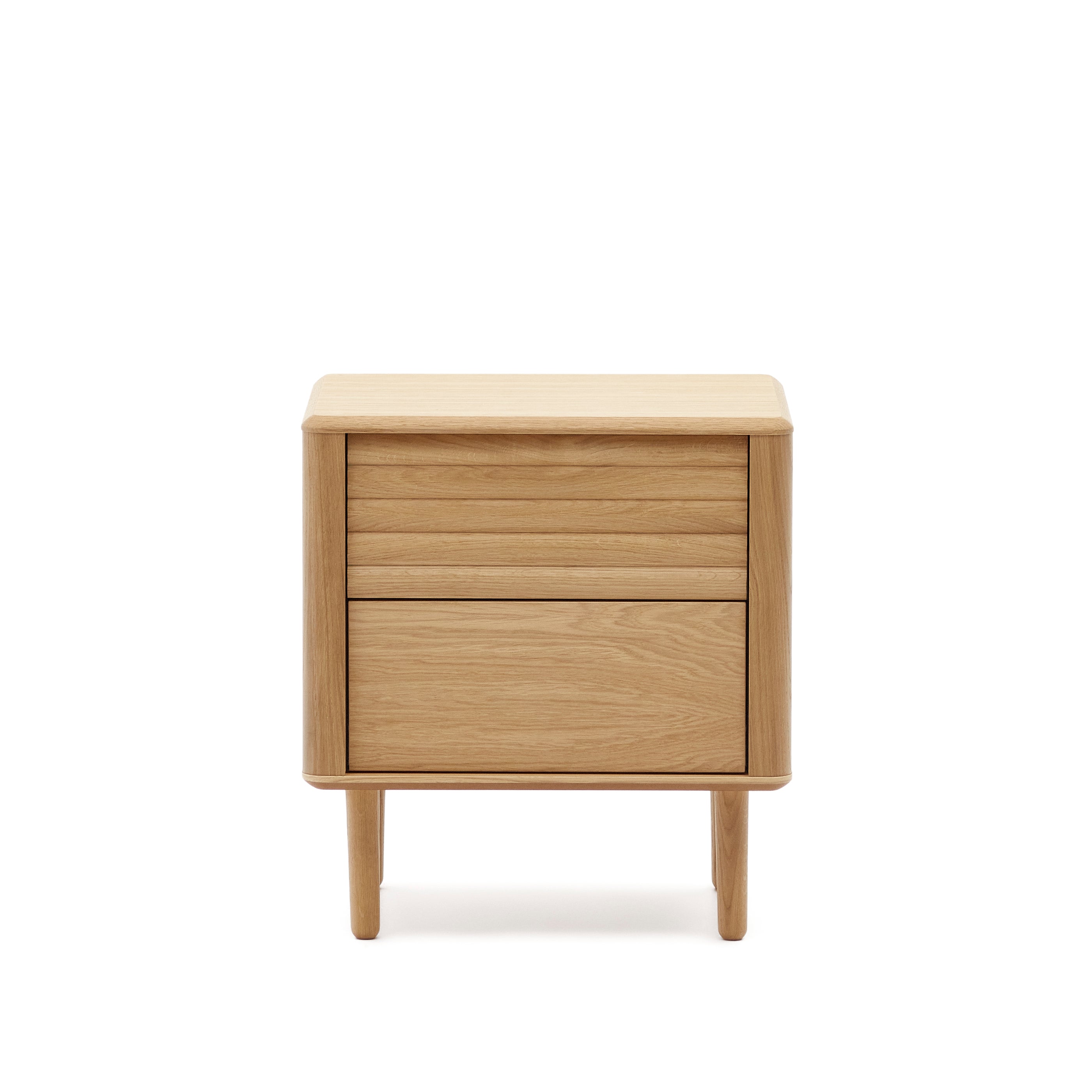 Lenon oak wood and veneer bedside table with 2 drawers, 50 x 55 cm FSC MIX Credit - Product Image