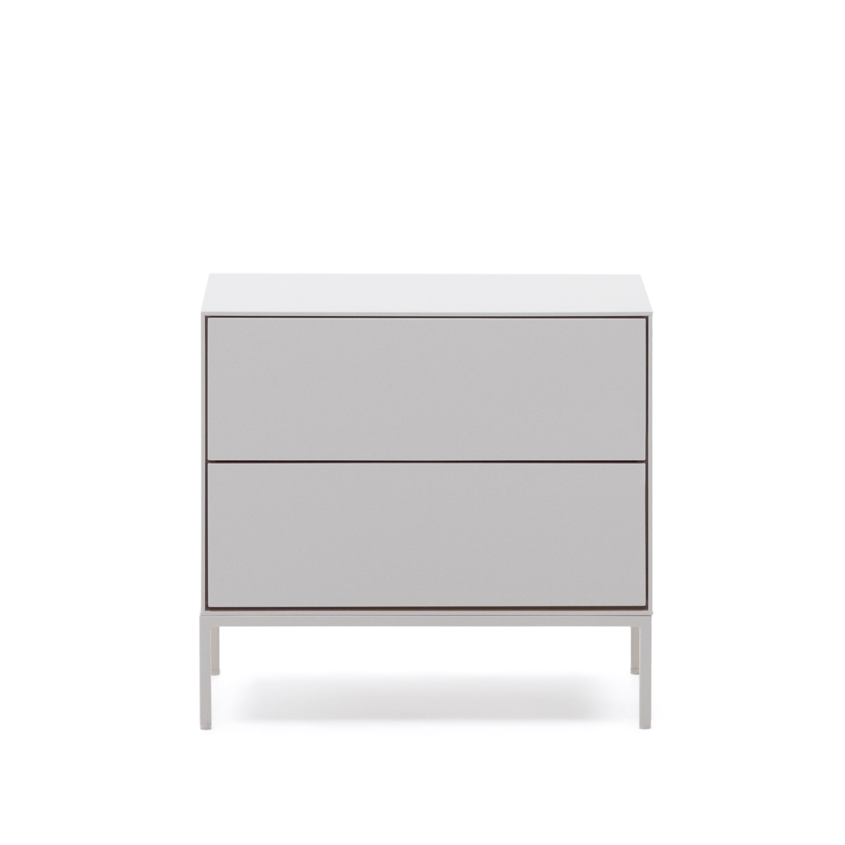 Vedrana two-drawer bedside table white lacquered MDF 60 x 55 cm - Product Image