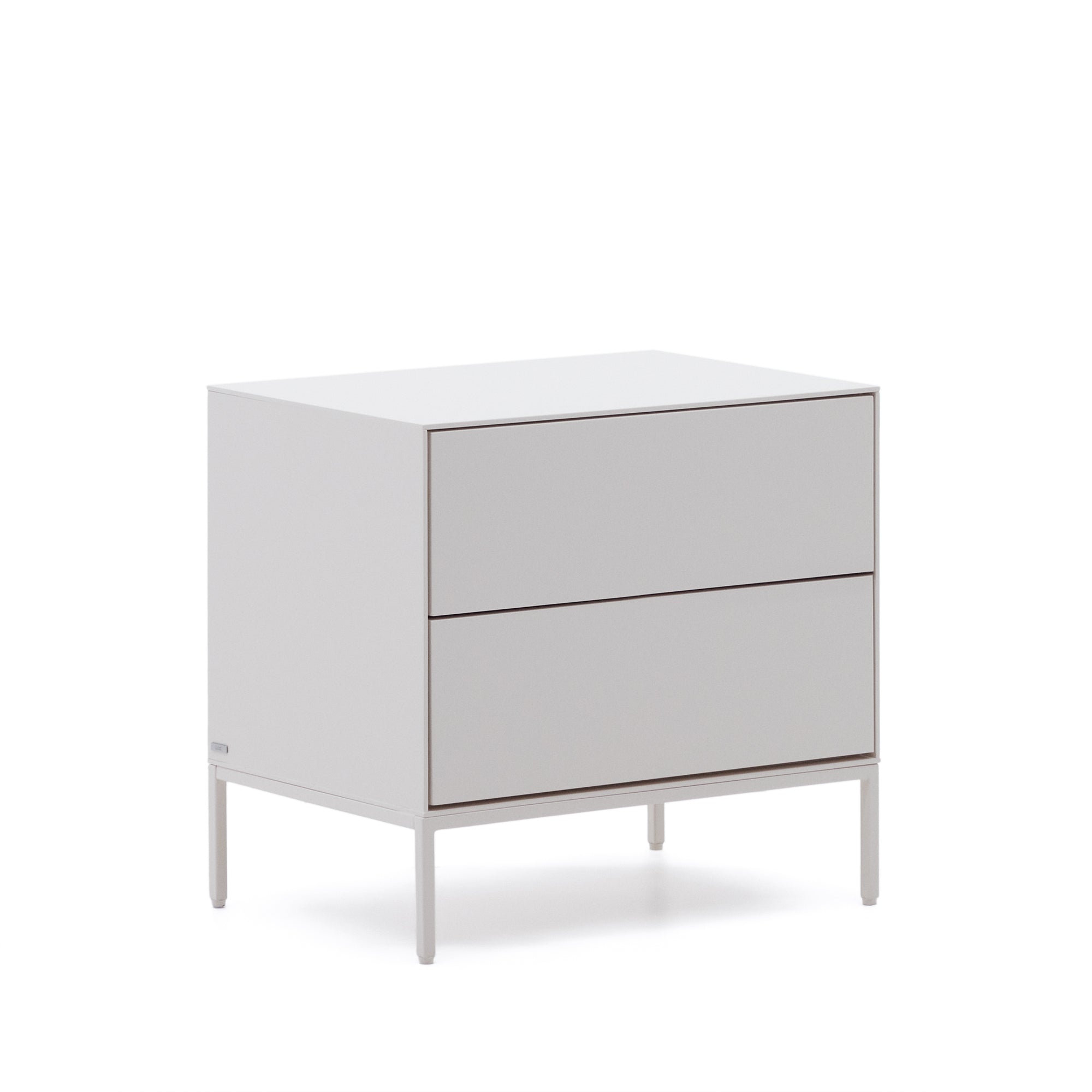Vedrana two-drawer bedside table white lacquered MDF 60 x 55 cm - Product Image