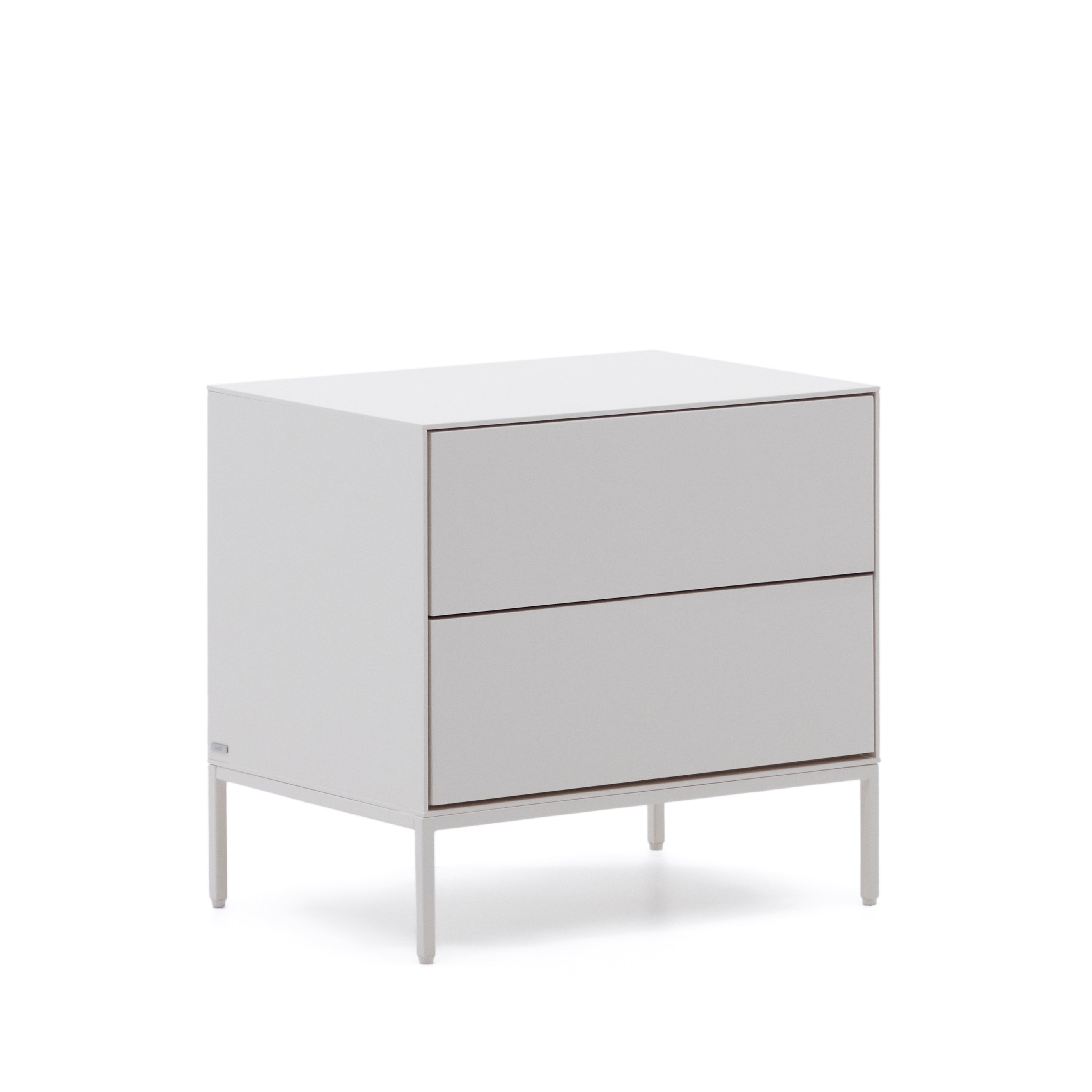 Vedrana two-drawer bedside table white lacquered MDF 60 x 55 cm - Product Image