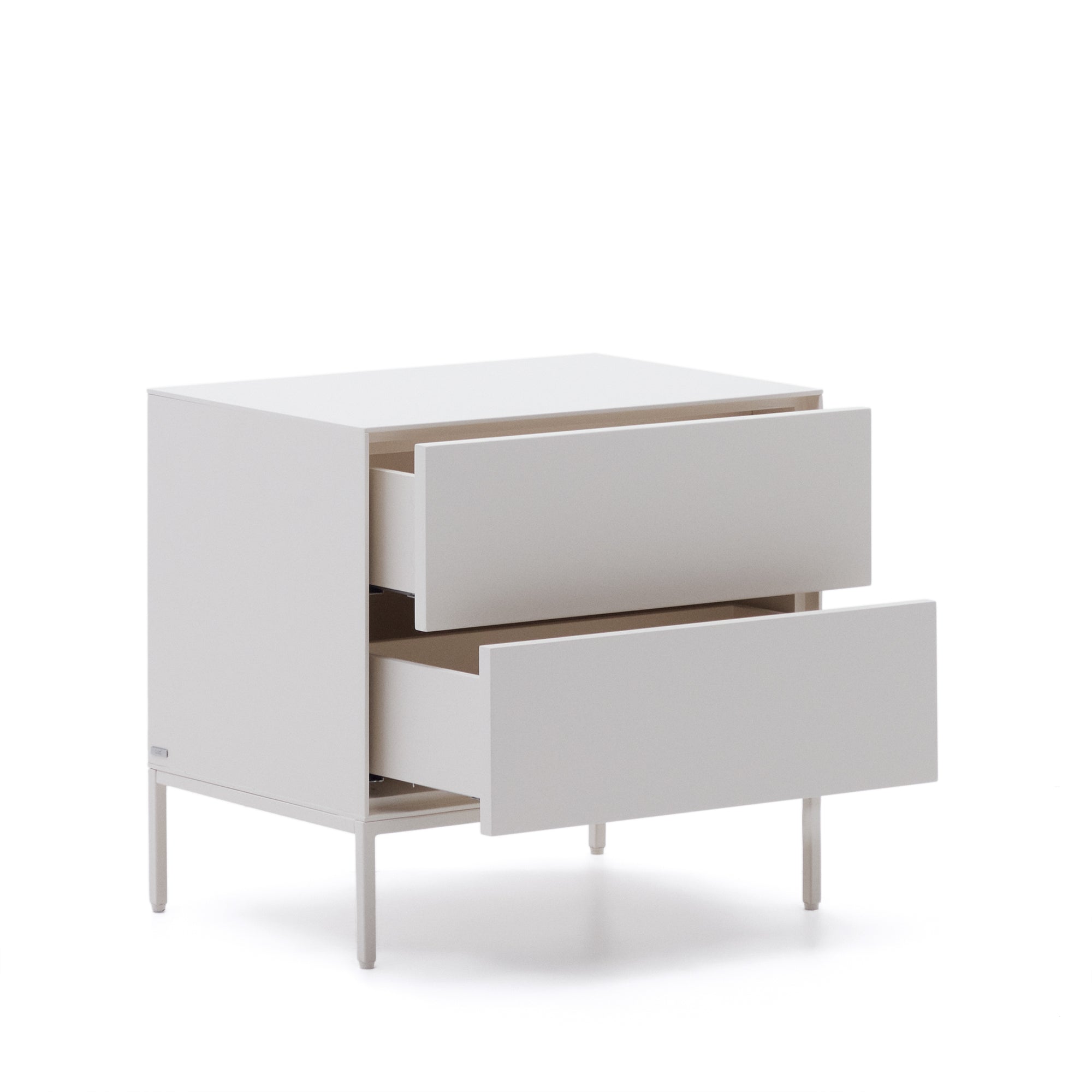 Vedrana two-drawer bedside table white lacquered MDF 60 x 55 cm - Product Image