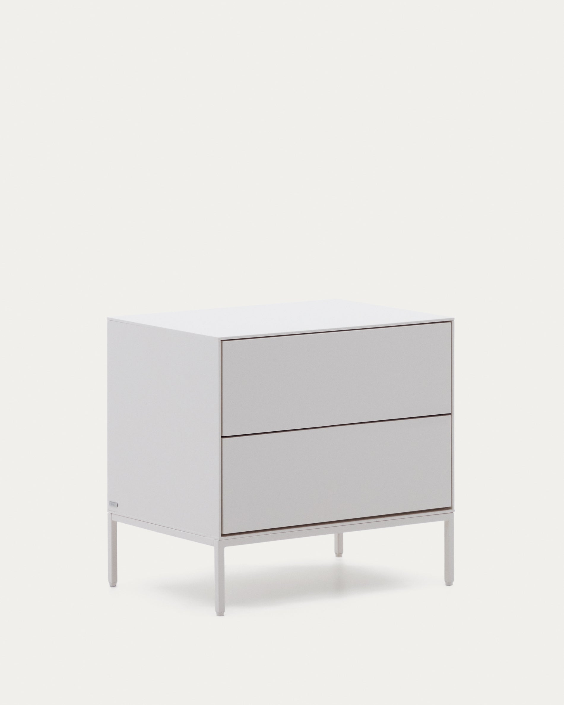 Vedrana two-drawer bedside table white lacquered MDF 60 x 55 cm - Product View