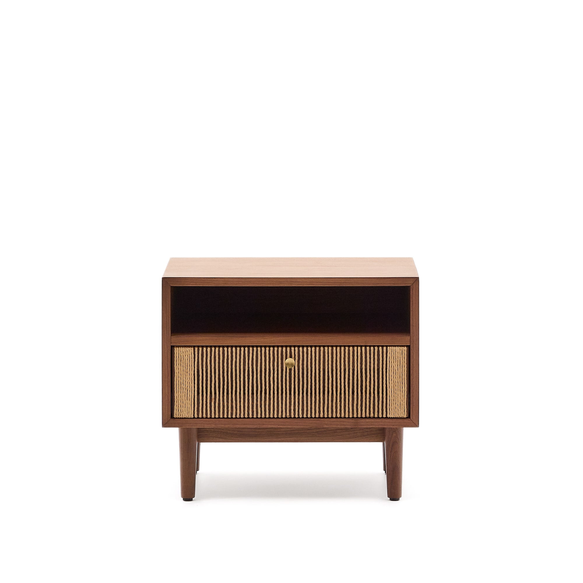 Elan bedside table with veneer and solid walnut wood, cord 51x45cm FSC Mix Credit