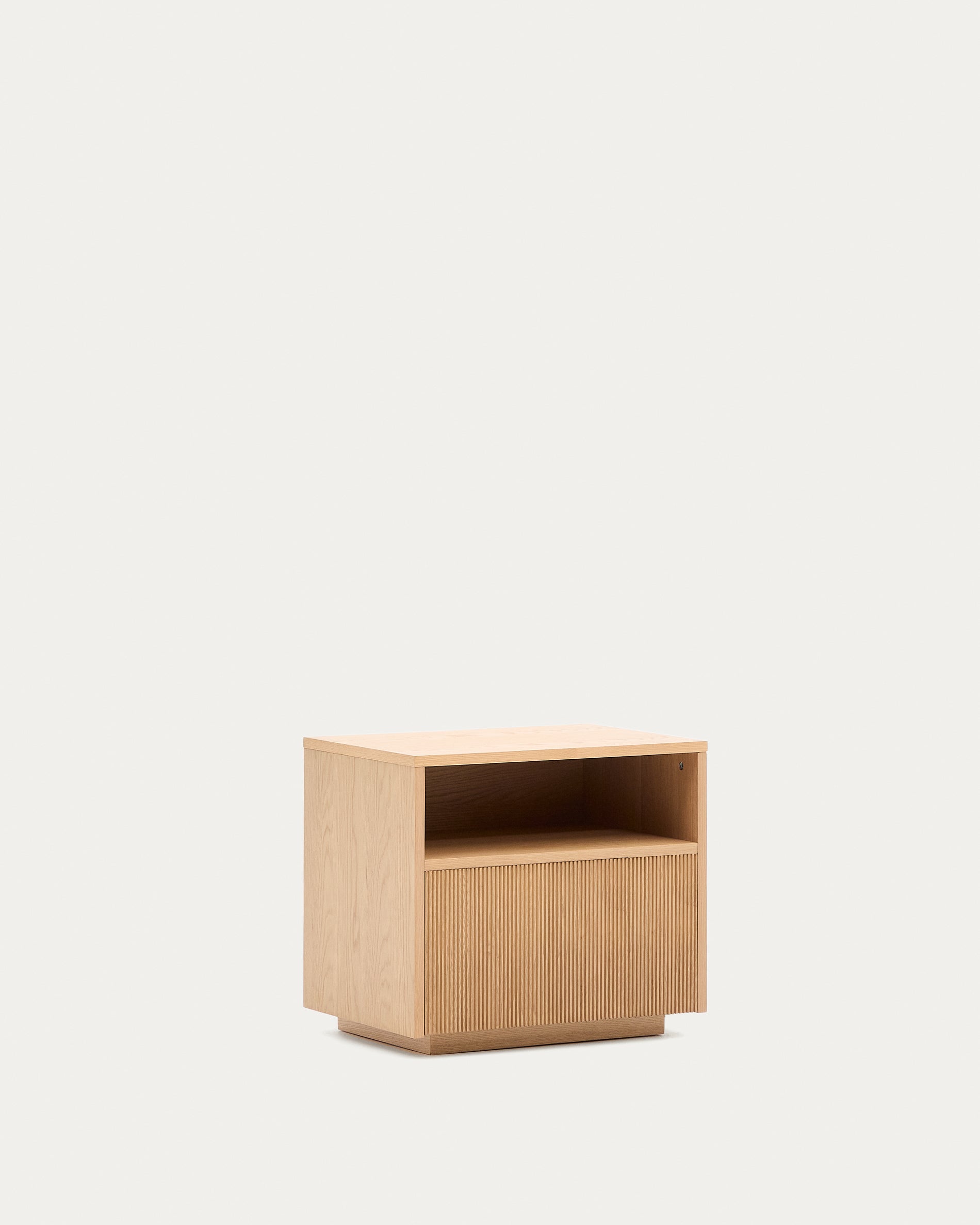 Helvine bedside table with 1 drawer in oak veneer, 60 x 52 cm FSC 100% - Product View