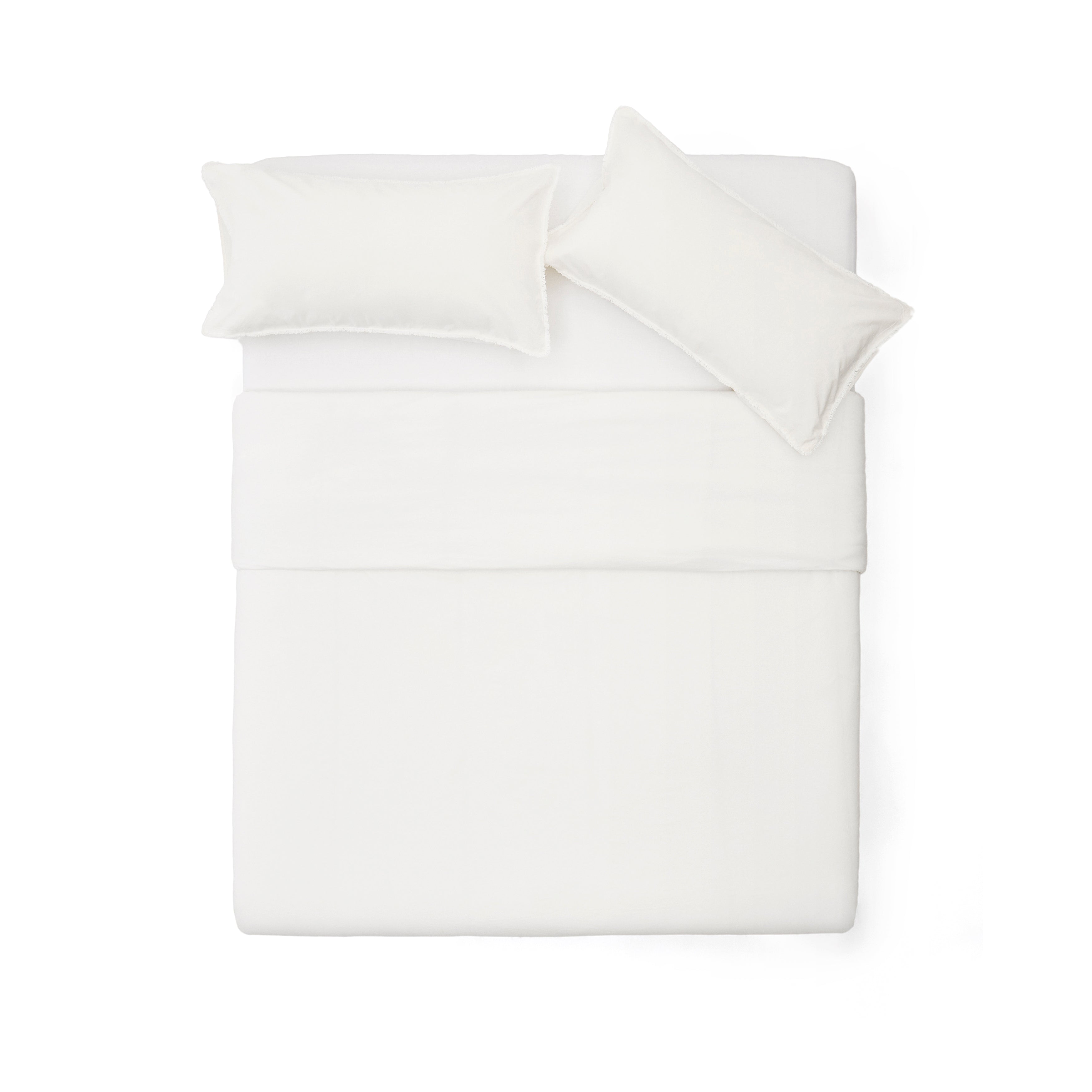 Sifinia ekrü bedspread and pillowcase set, 100% cotton with percale fringes, for 180 cm bed