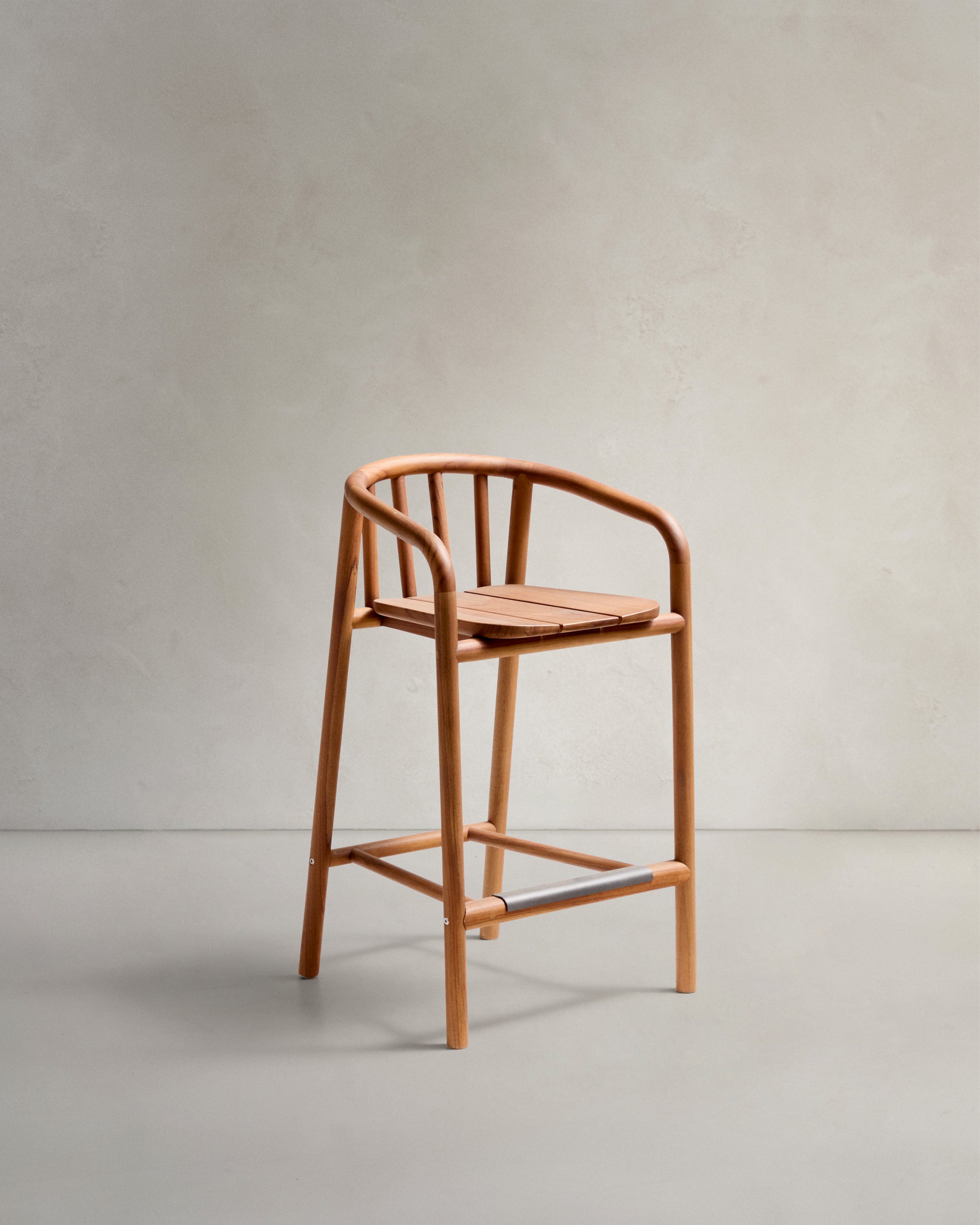 Turqueta outdoor stool made of FSC 100% solid teak wood, height 65cm - Product View