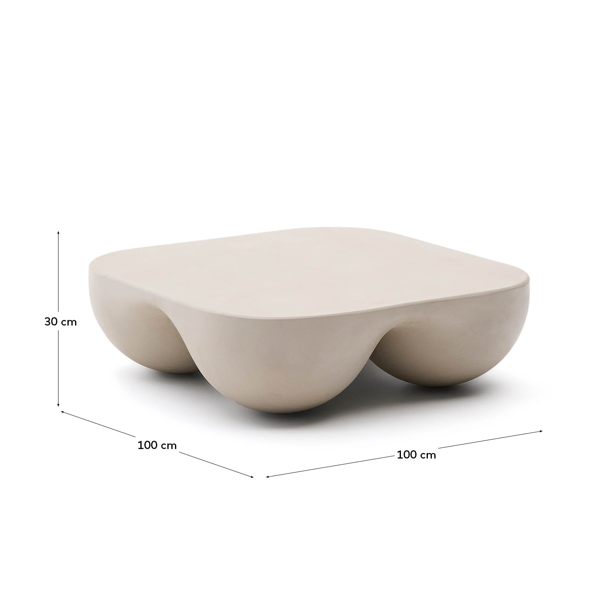 Colba polystone coffee table 100 x 100cm - Measurements