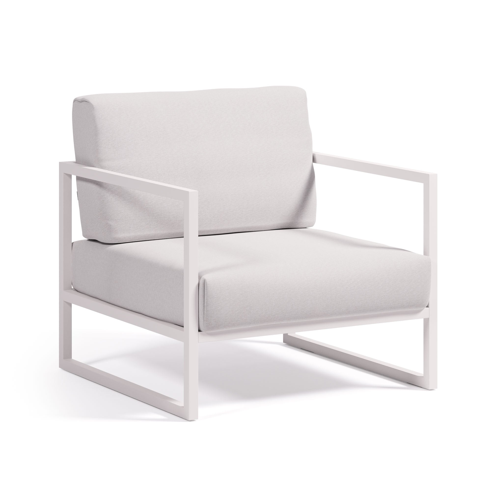 Comova 100% outdoor armchair in white and white aluminium - Product Image