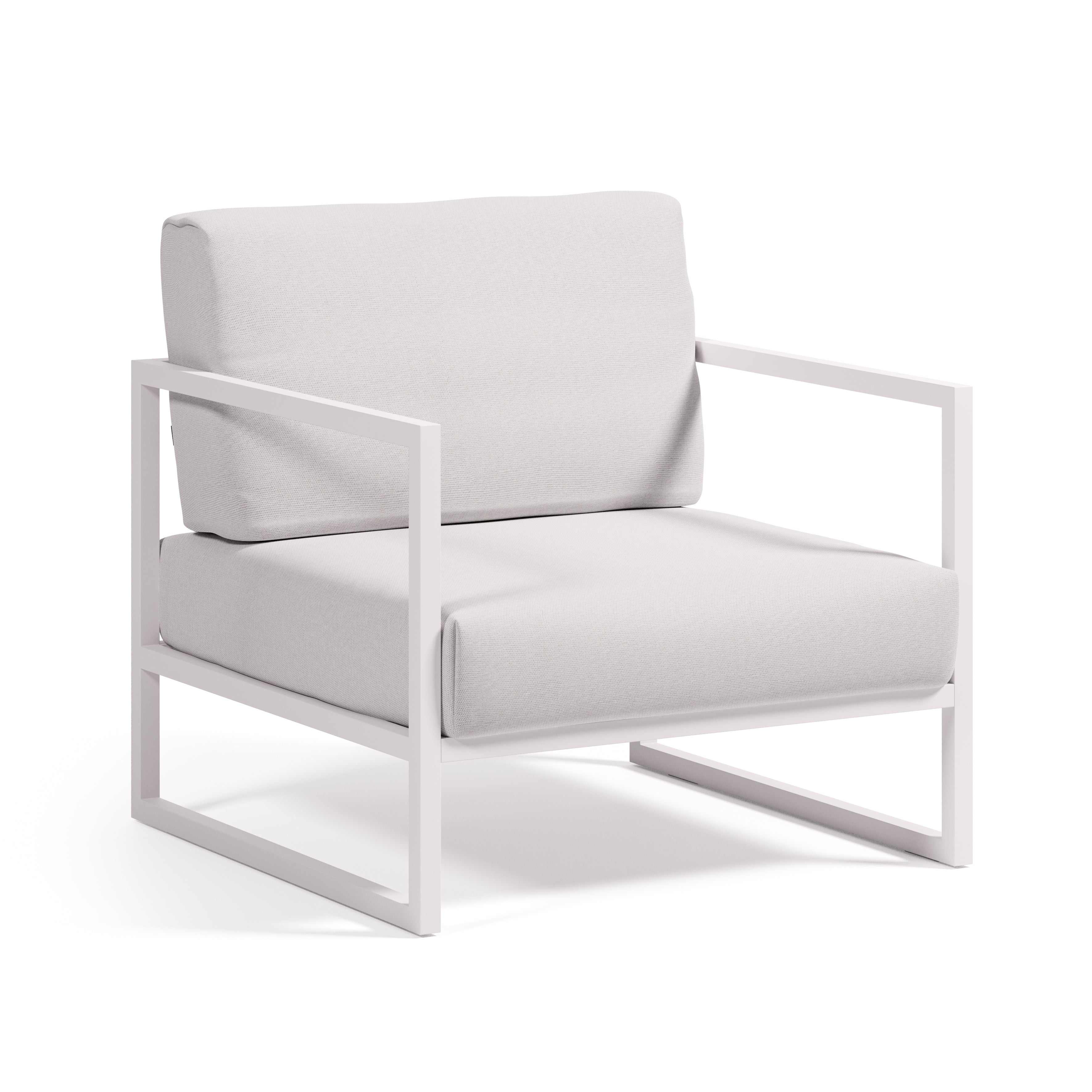Comova 100% outdoor armchair in white and white aluminium - Product Image