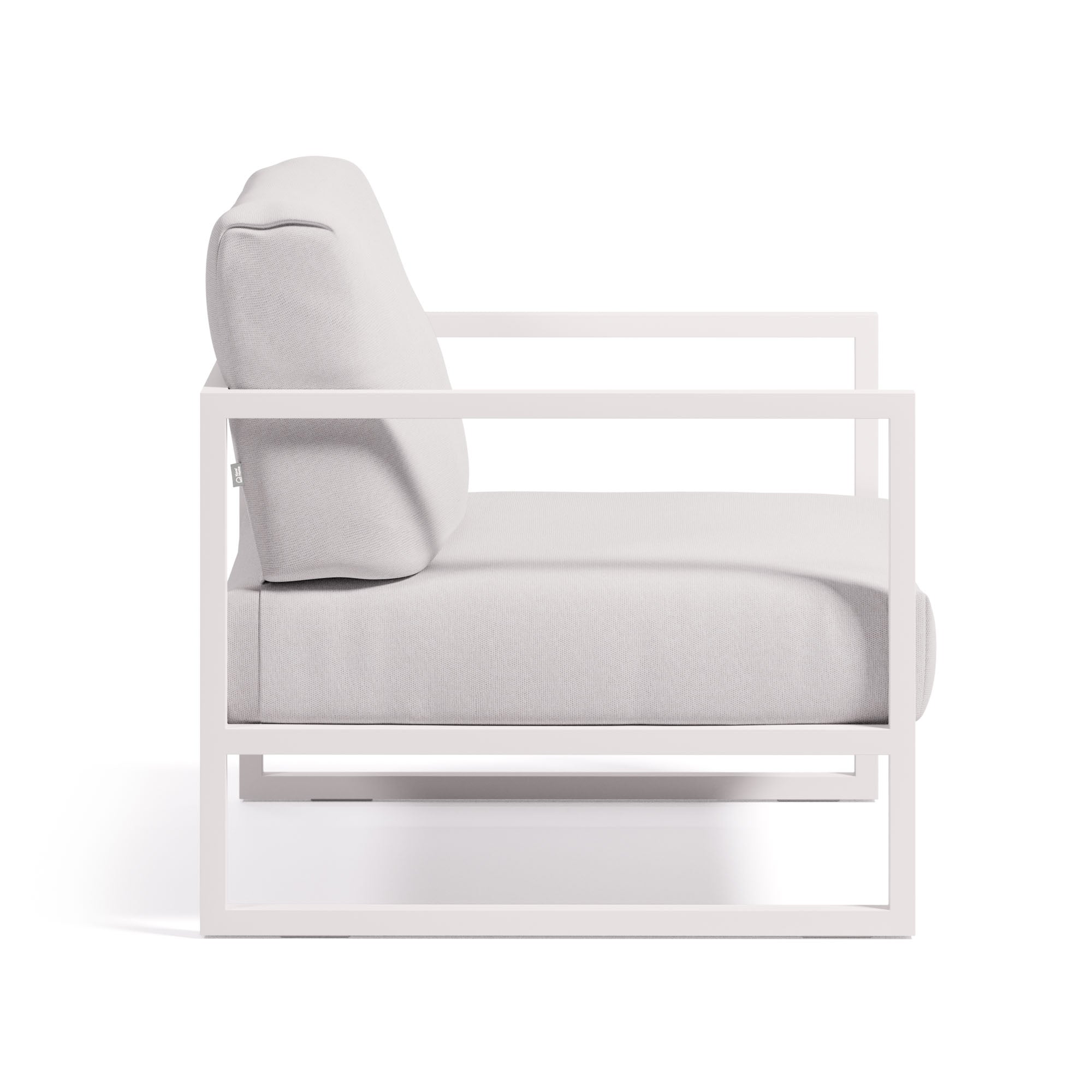 Comova 100% outdoor armchair in white and white aluminium - Product Image