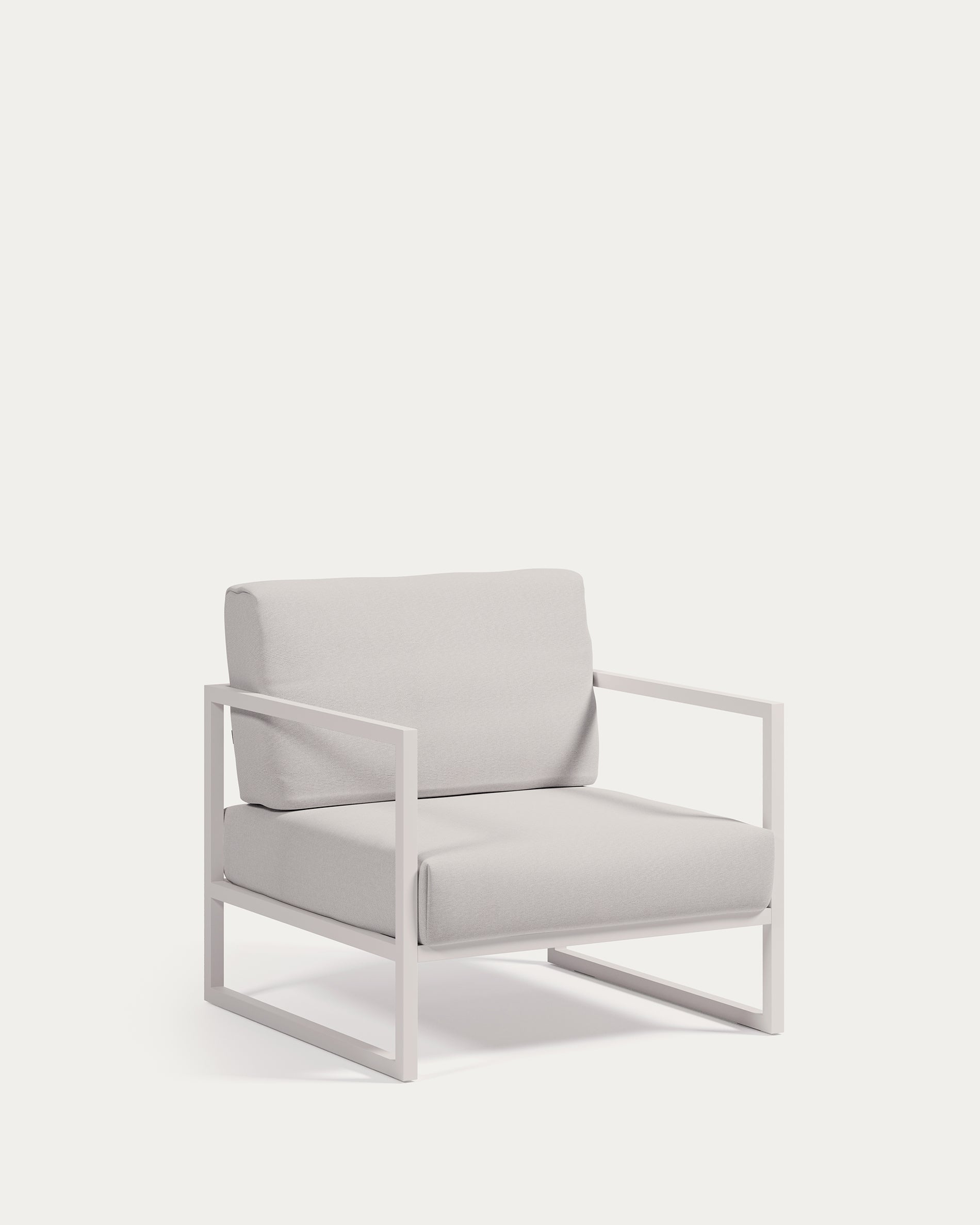Comova 100% outdoor armchair in white and white aluminium - Product View