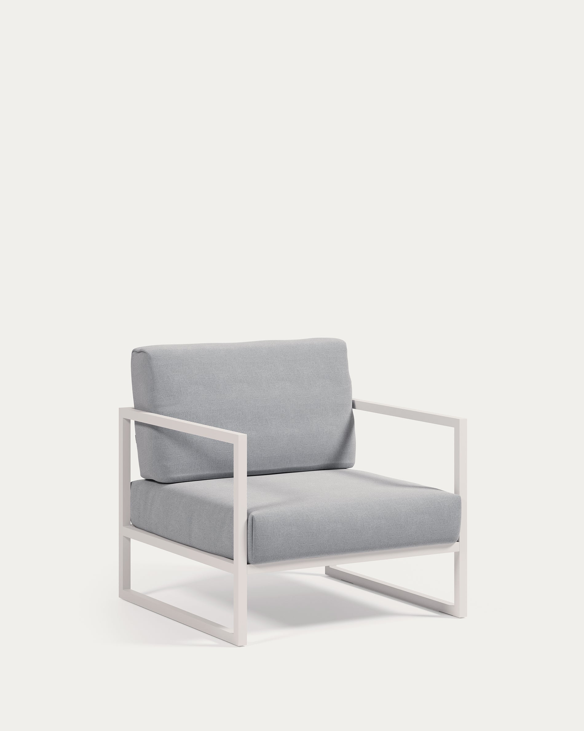 Comova 100% outdoor armchair in blue and white aluminium - Product View