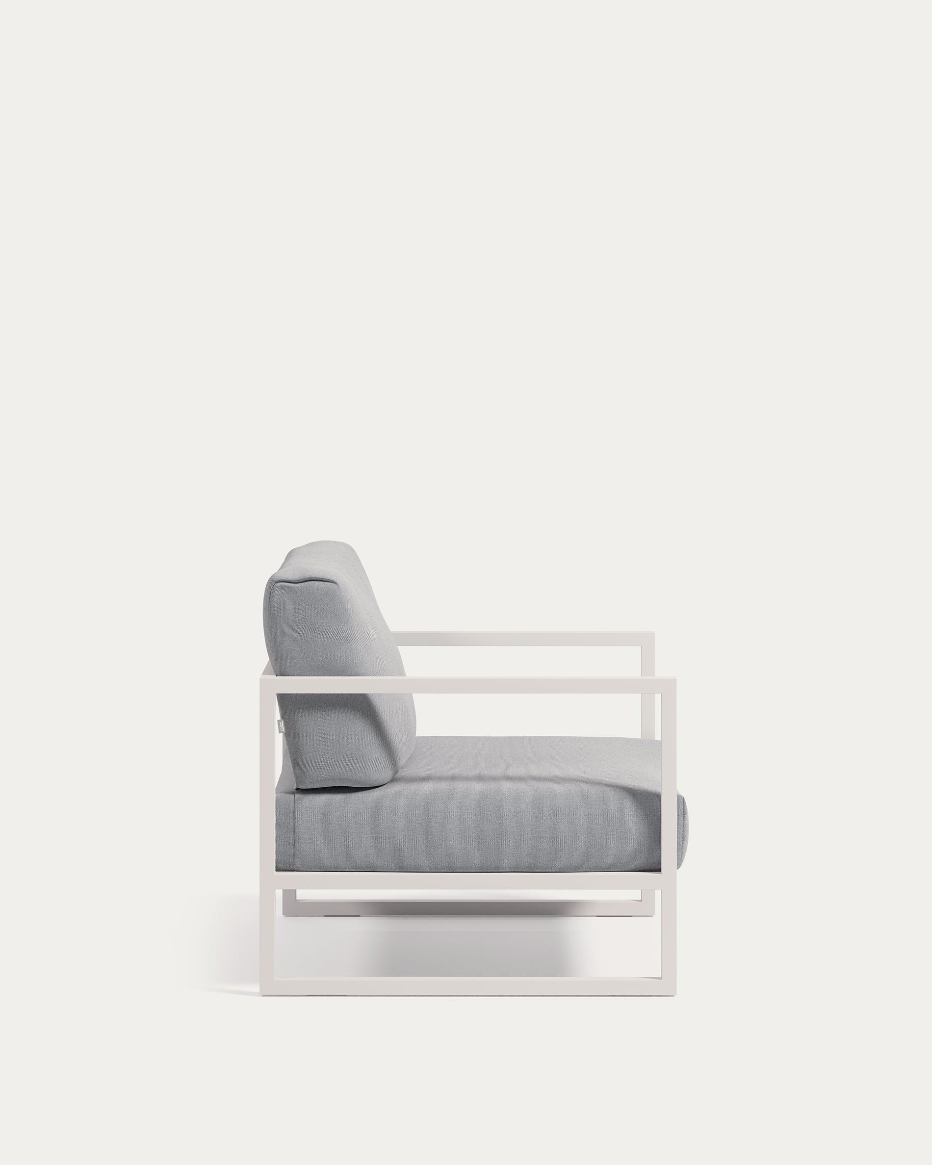 Comova 100% outdoor armchair in blue and white aluminium - Product View