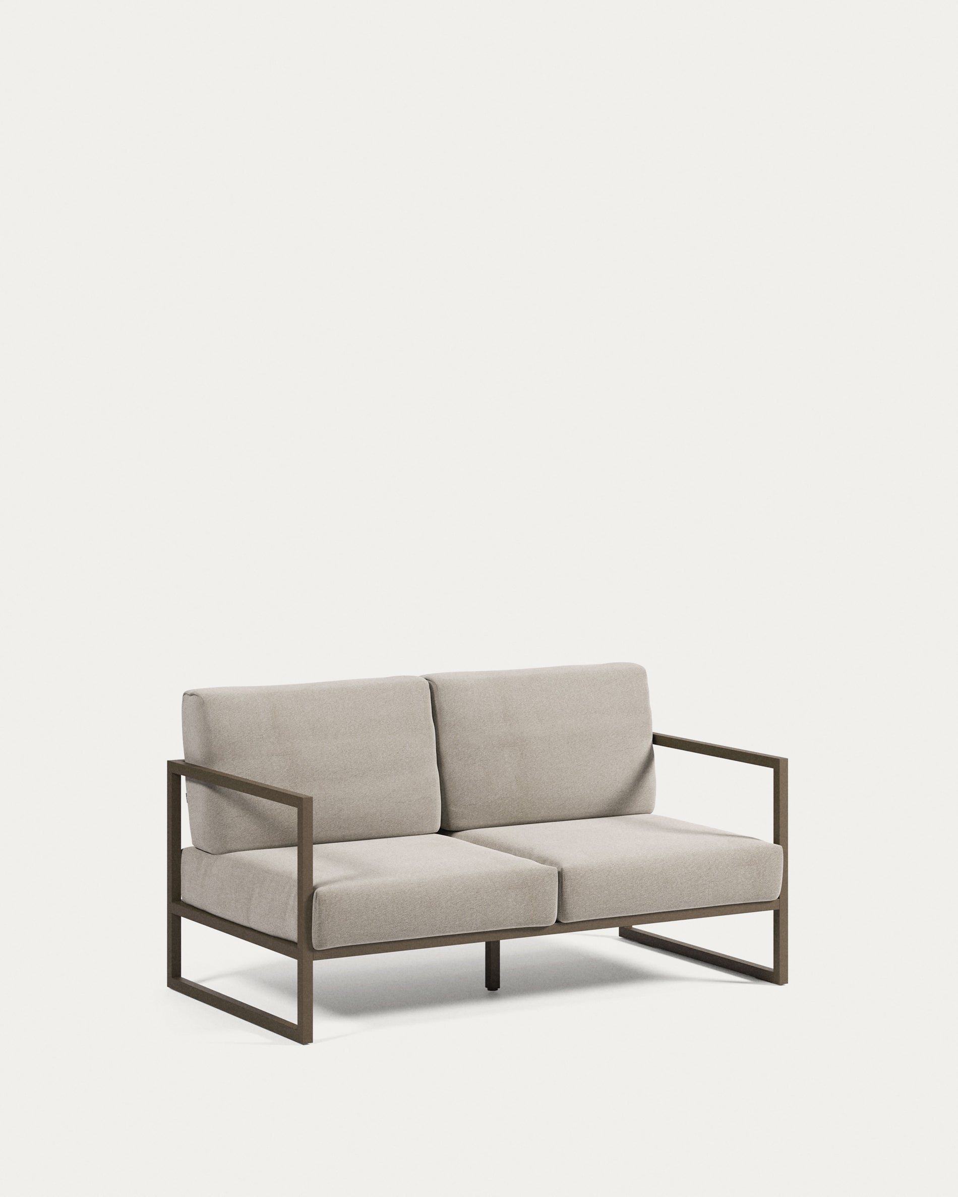 Comova 100% outdoor 2-seater sofa in light grey and green aluminium, 150 cm - Product View