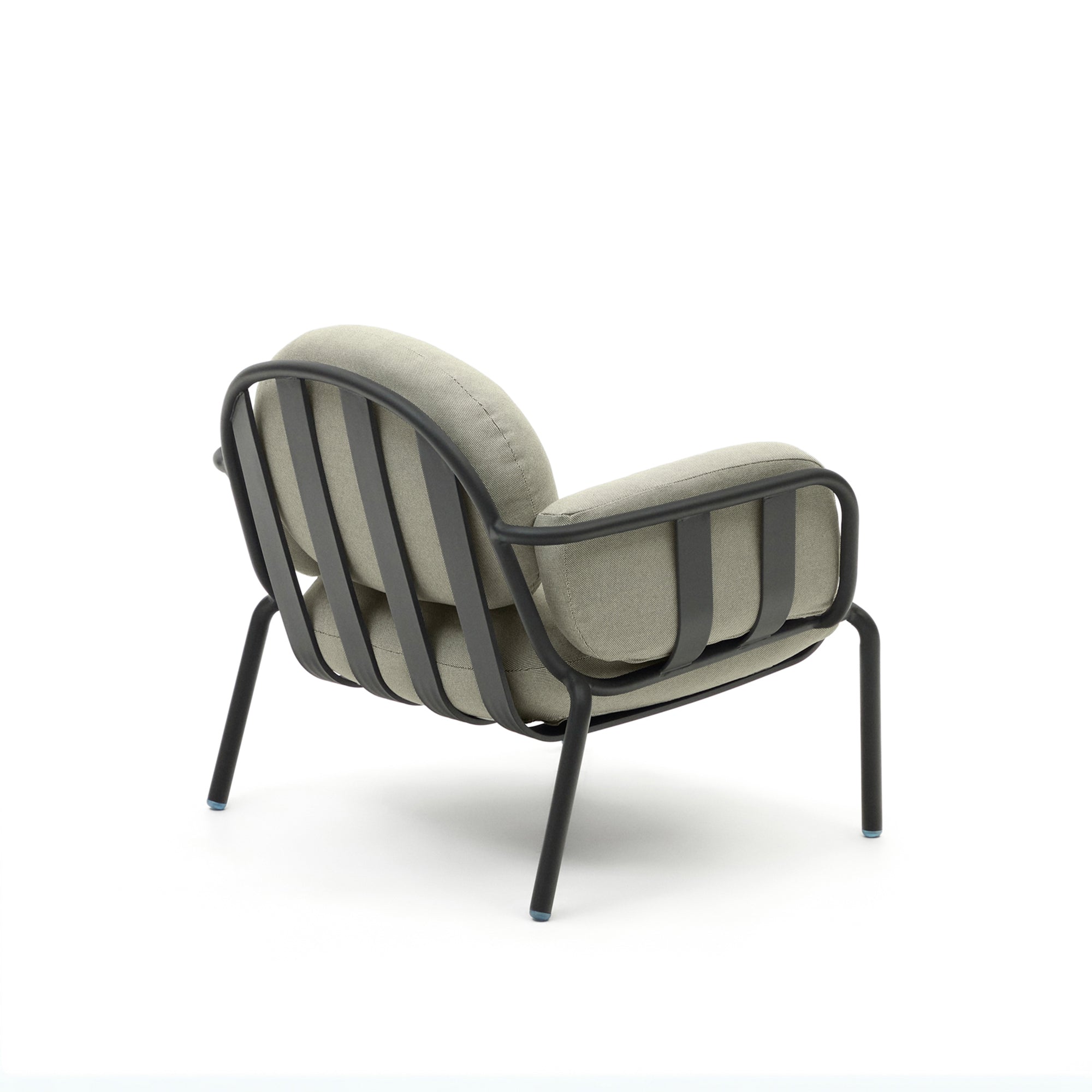 Joncols outdoor armchair with beige upholstery and aluminium with grey painted finish - Product Image