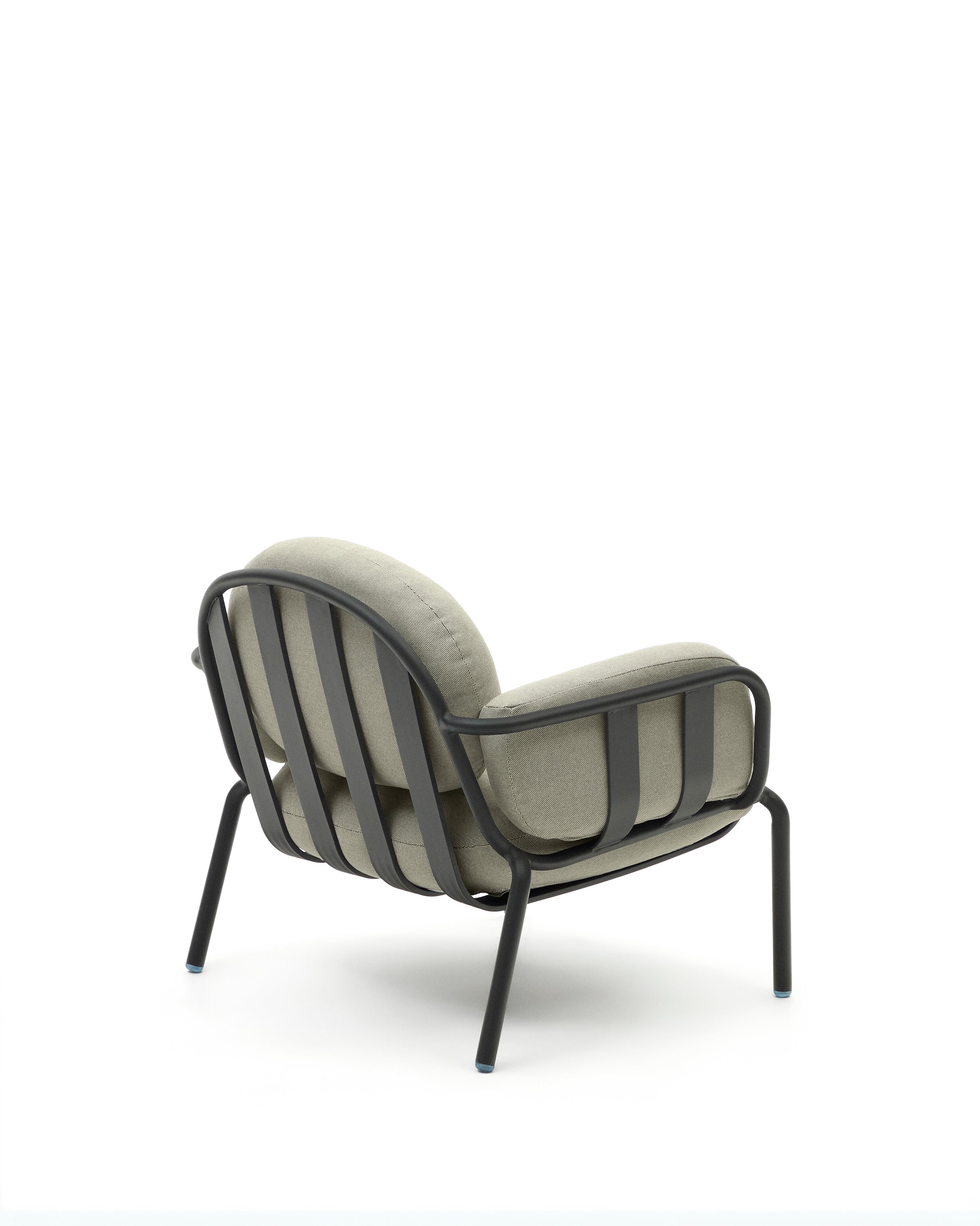 Joncols outdoor armchair with beige upholstery and aluminium with grey painted finish - Product Image