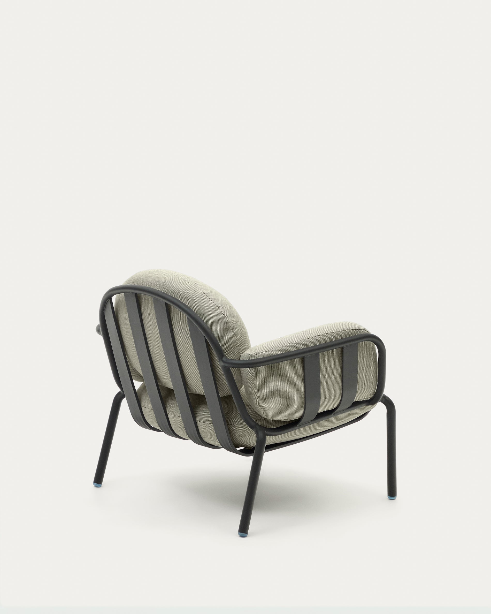 Joncols outdoor armchair with beige upholstery and aluminium with grey painted finish - Product View