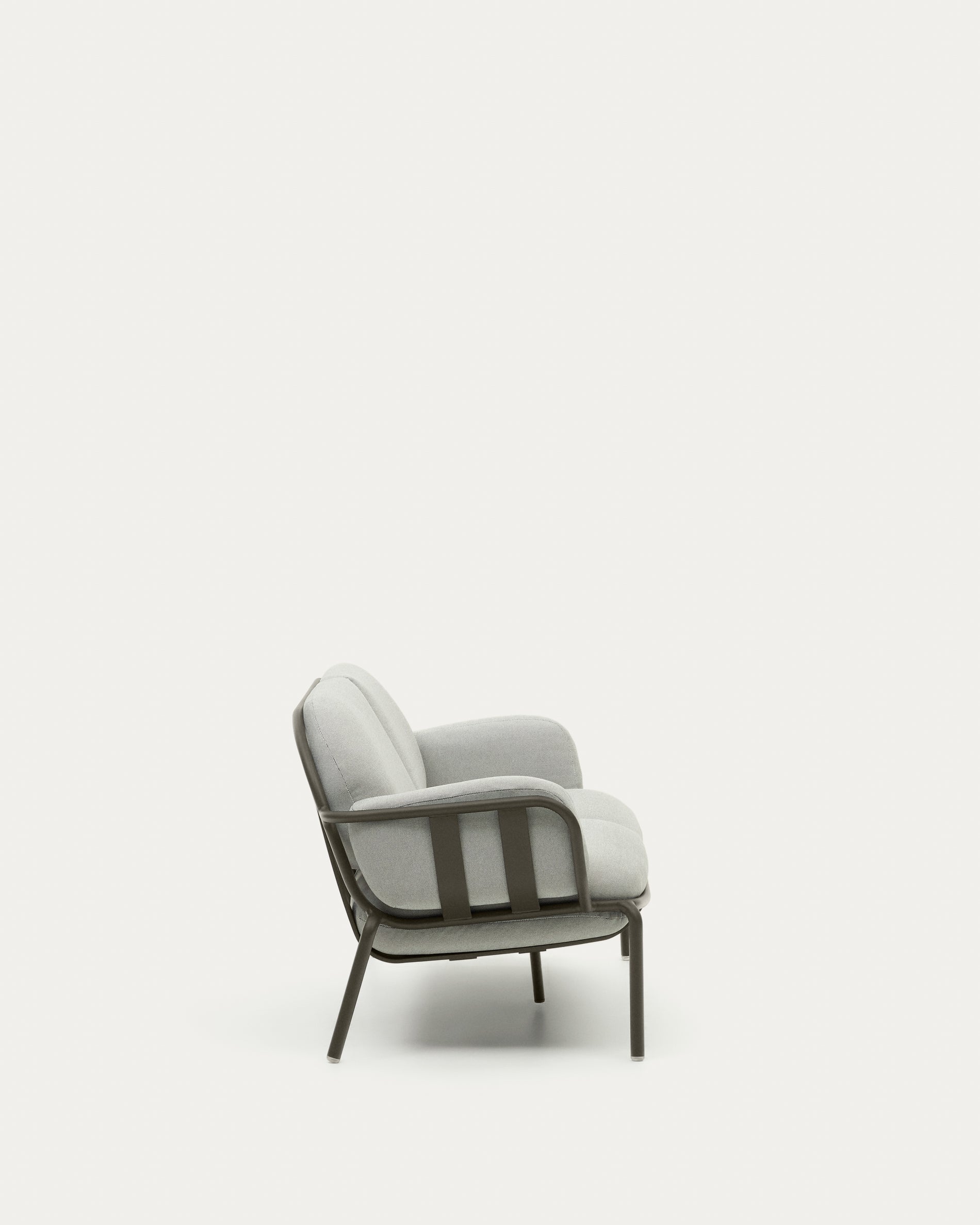 Joncols outdoor 2-seater sofa with grey upholstery and aluminium with green painted finish 164cm - Product View