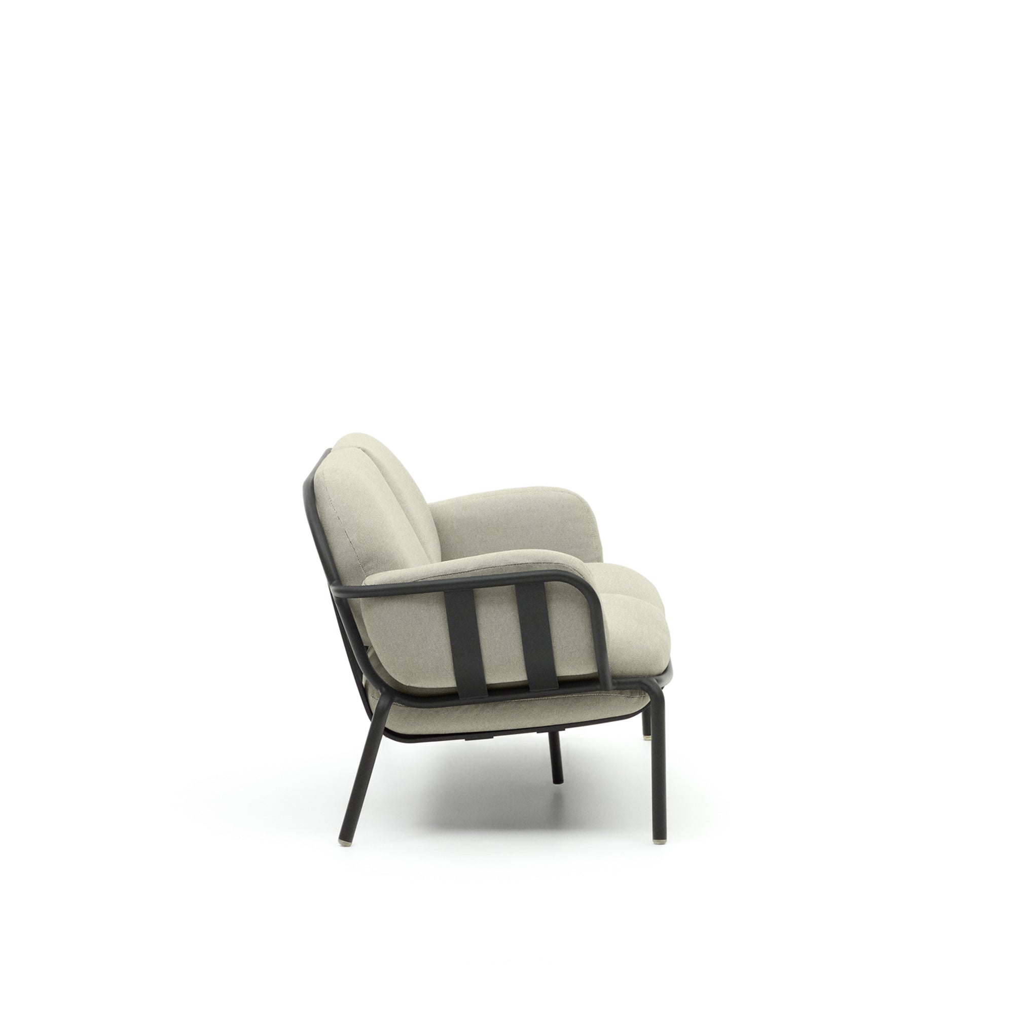 Joncols outdoor 2-seater sofa with beige upholstery and aluminium with grey painted finish 164cm - Product Image