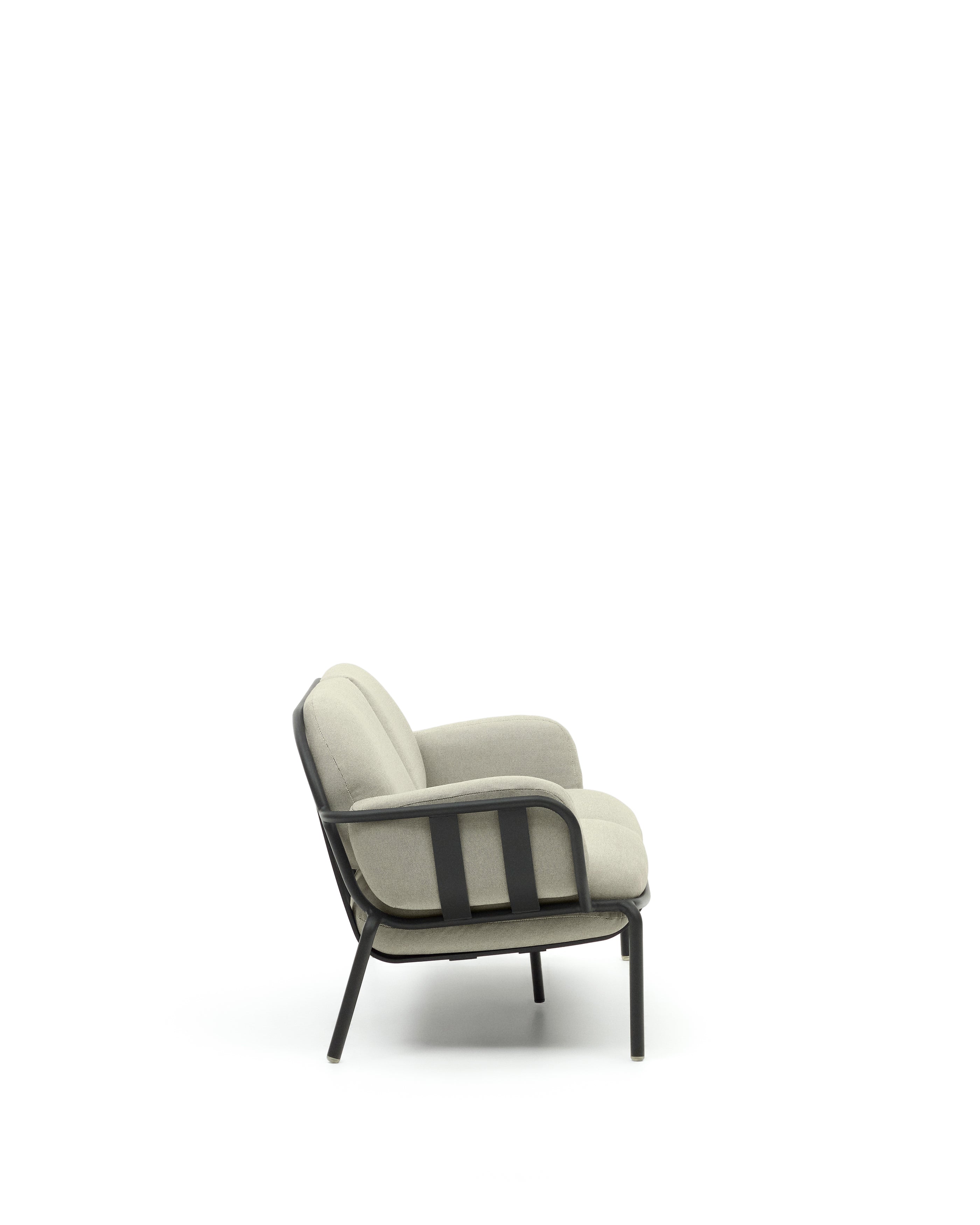 Joncols outdoor 2-seater sofa with beige upholstery and aluminium with grey painted finish 164cm - Product Image