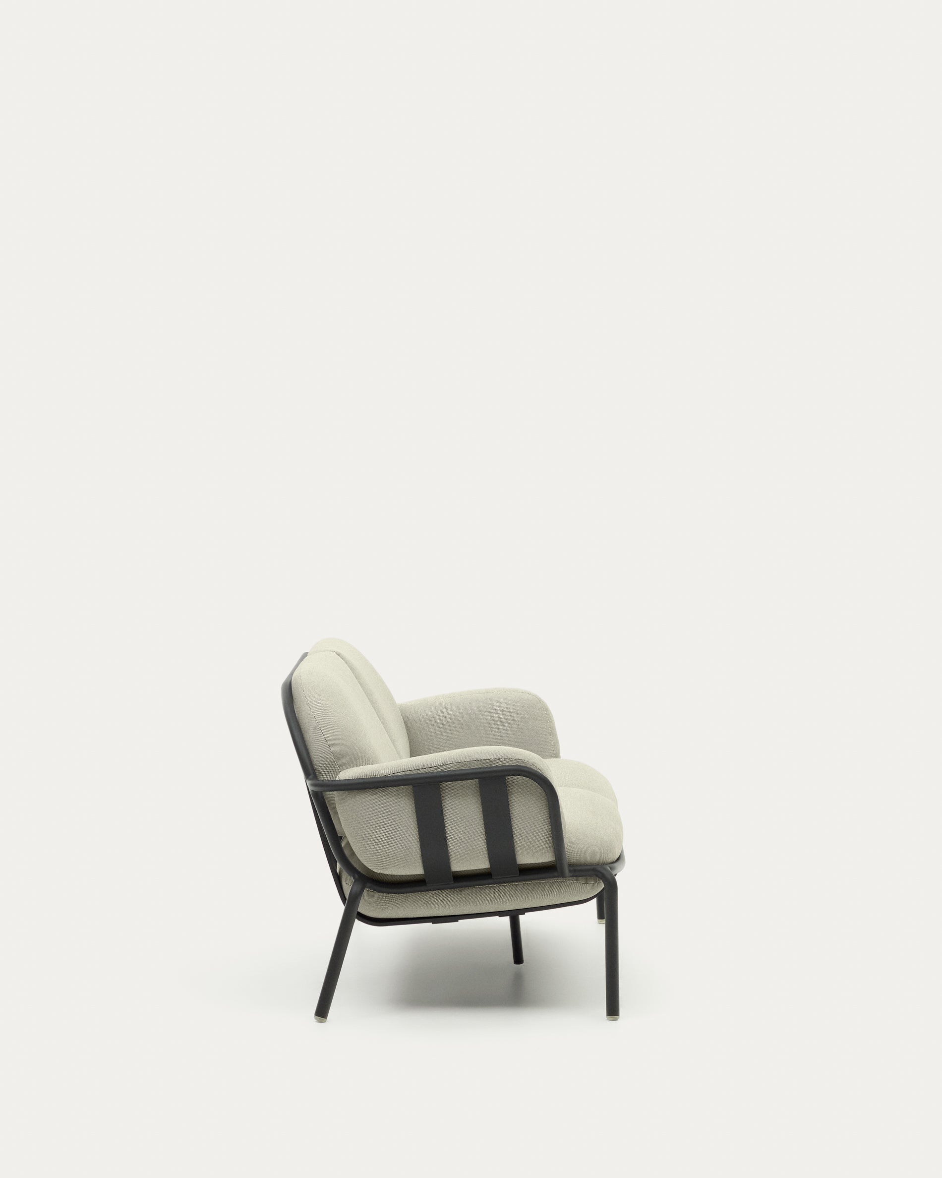 Joncols outdoor 2-seater sofa with beige upholstery and aluminium with grey painted finish 164cm - Product View