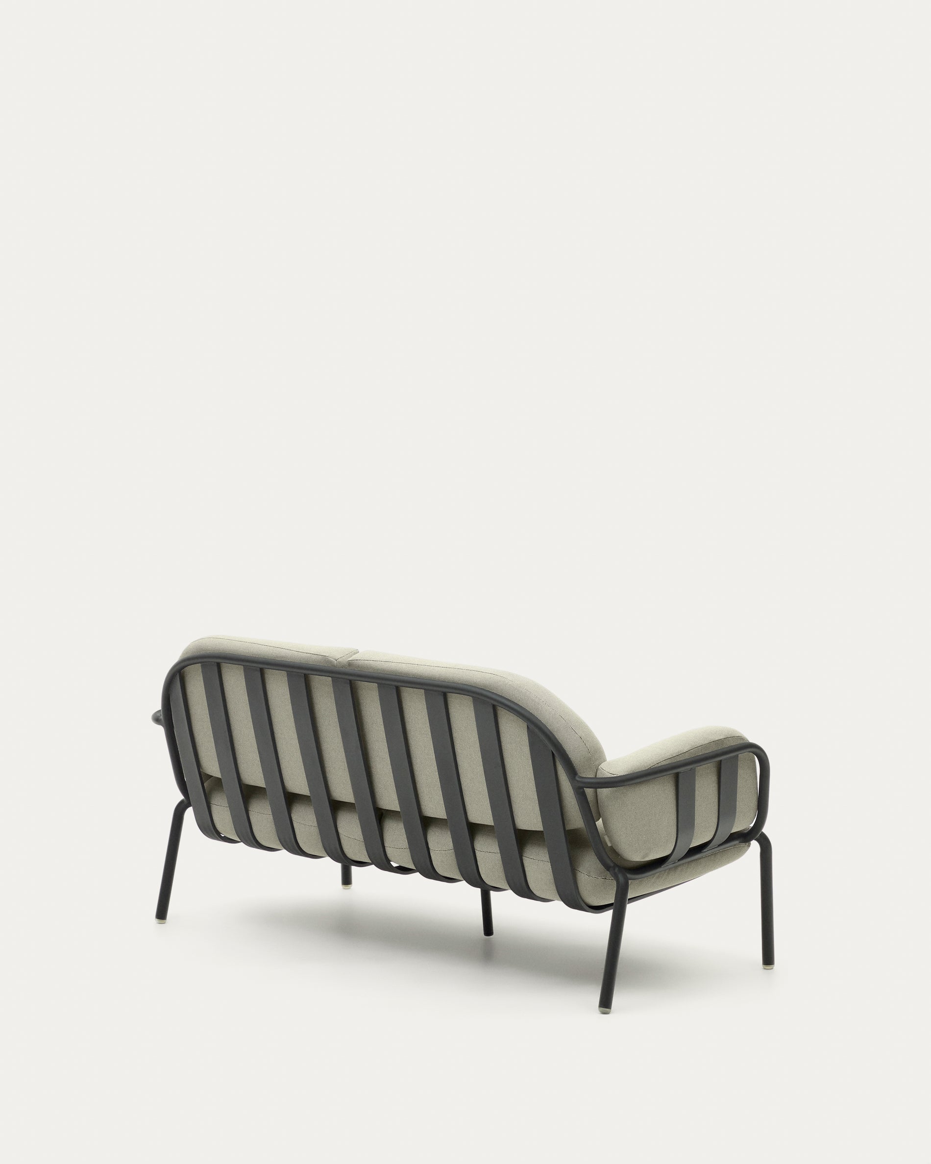 Joncols outdoor 2-seater sofa with beige upholstery and aluminium with grey painted finish 164cm - Product View