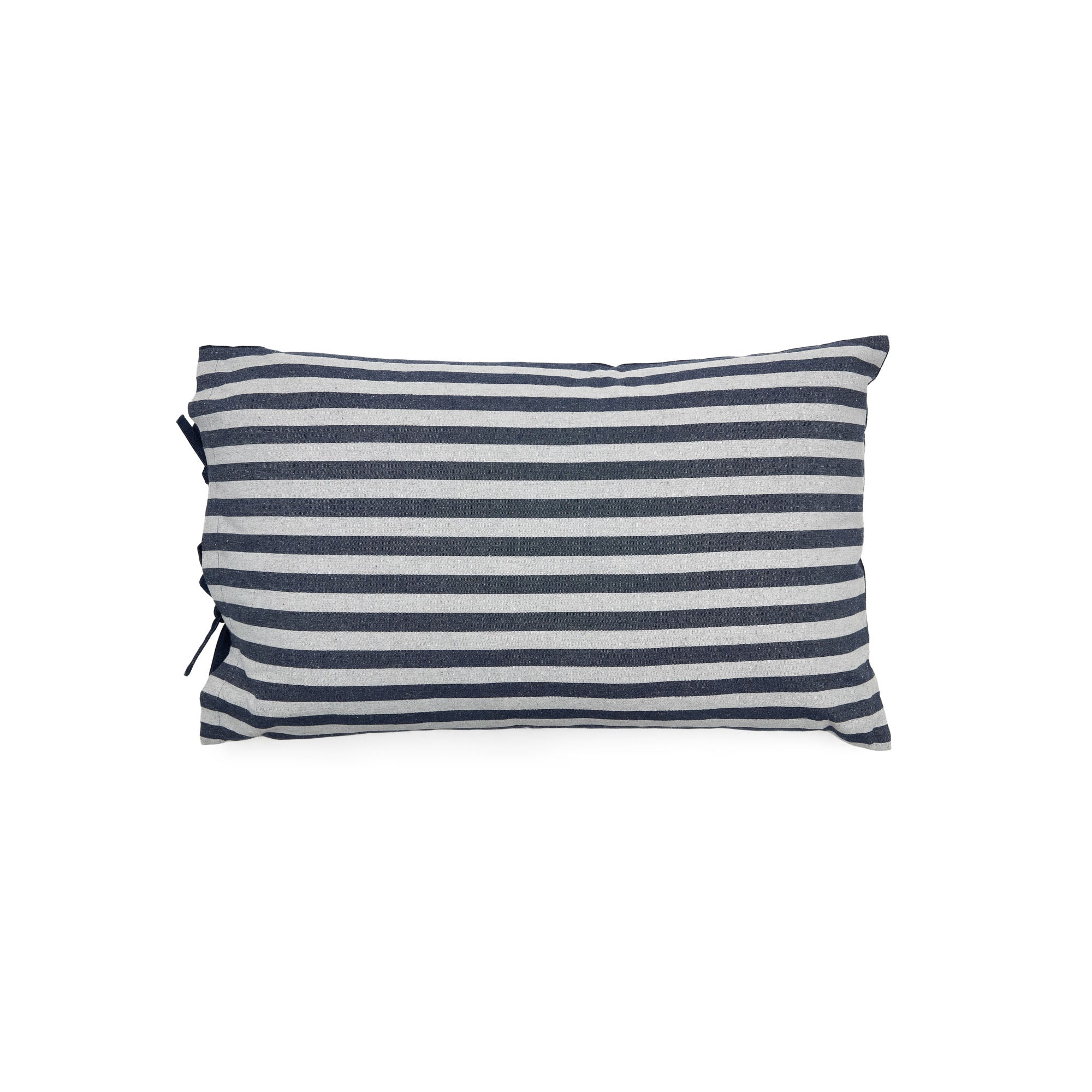Tabby combined stripes 100% cotton cushion in mustard and white, 40 x 60 cm - Product Image