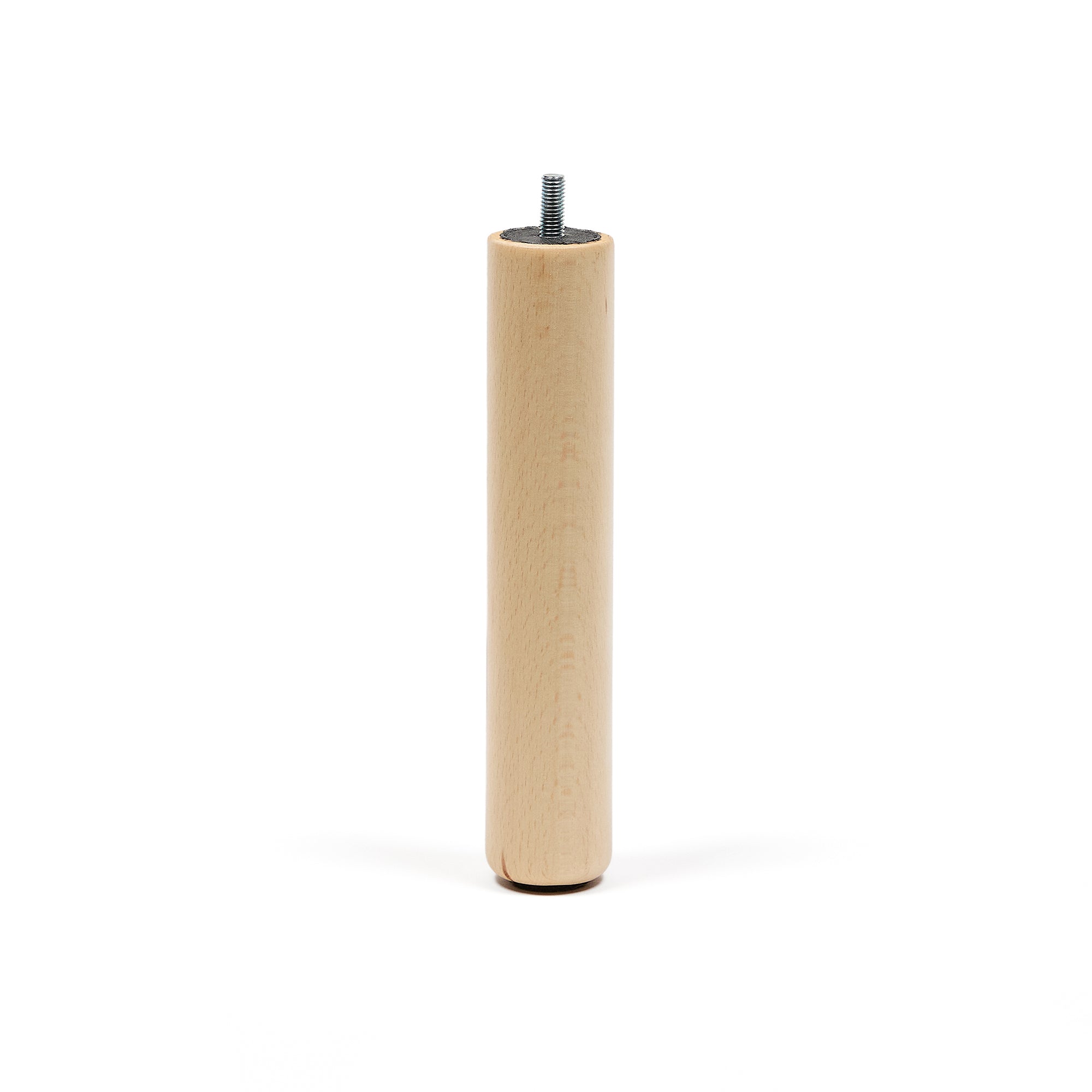 Ise bed base leg made of solid beech wood with a natural tone finish - Product Image