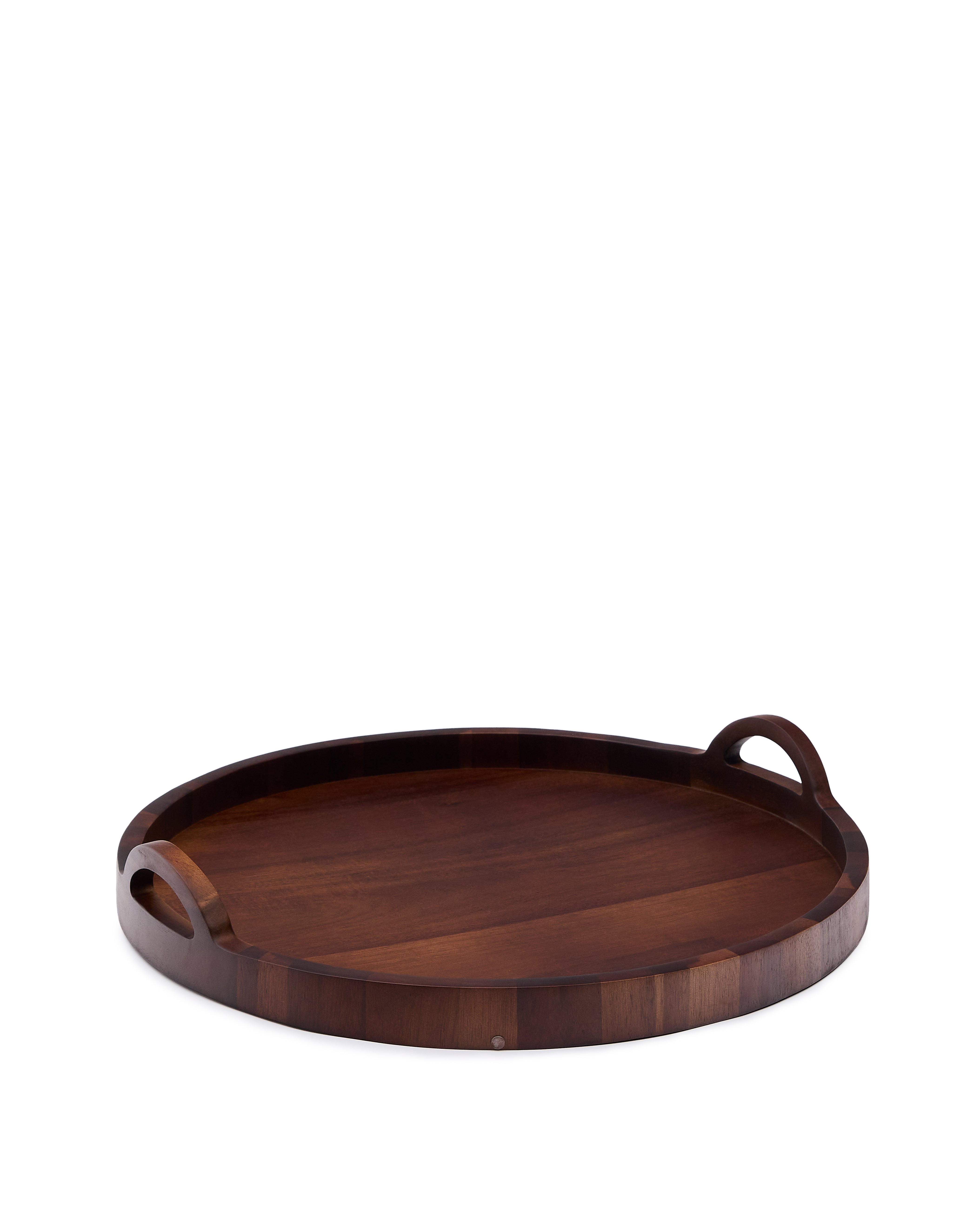 Zoa tray made of acacia wood in a dark finish FSC 100% Ø50 cm - Product Image