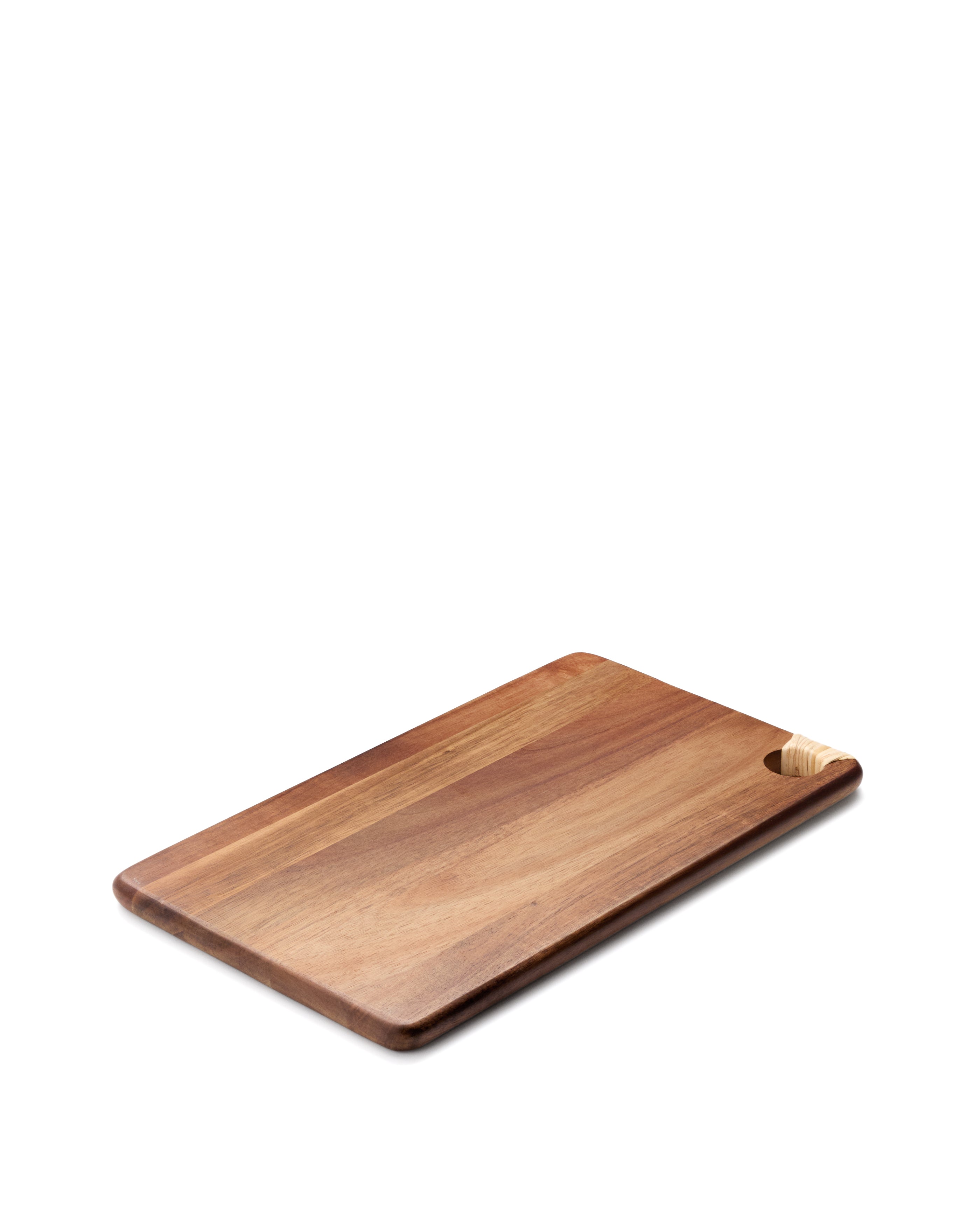 Sardis serving board in FSC 100% acacia wood and rattan 35 x 20 cm - Product Image