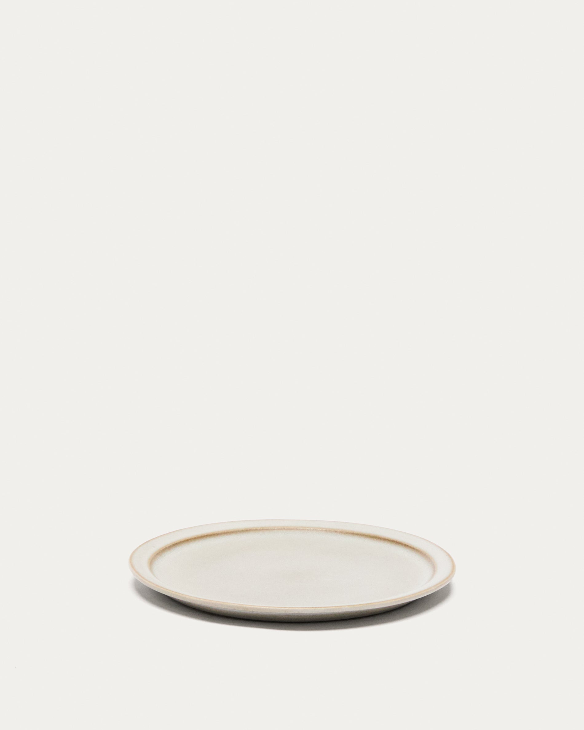 White ceramic Coval dessert plate - Product View