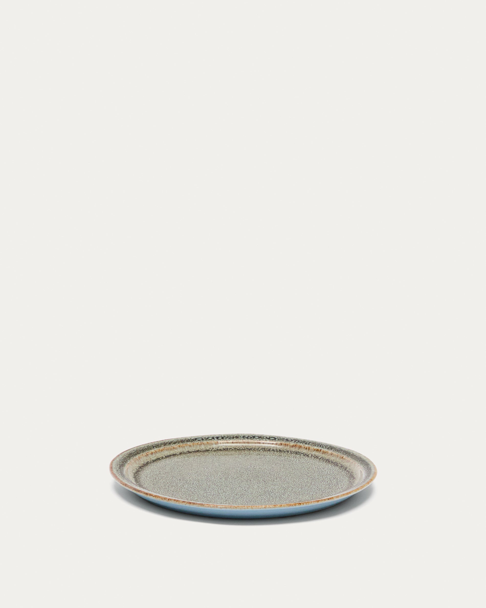 Brown ceramic Coval dessert plate - Product View