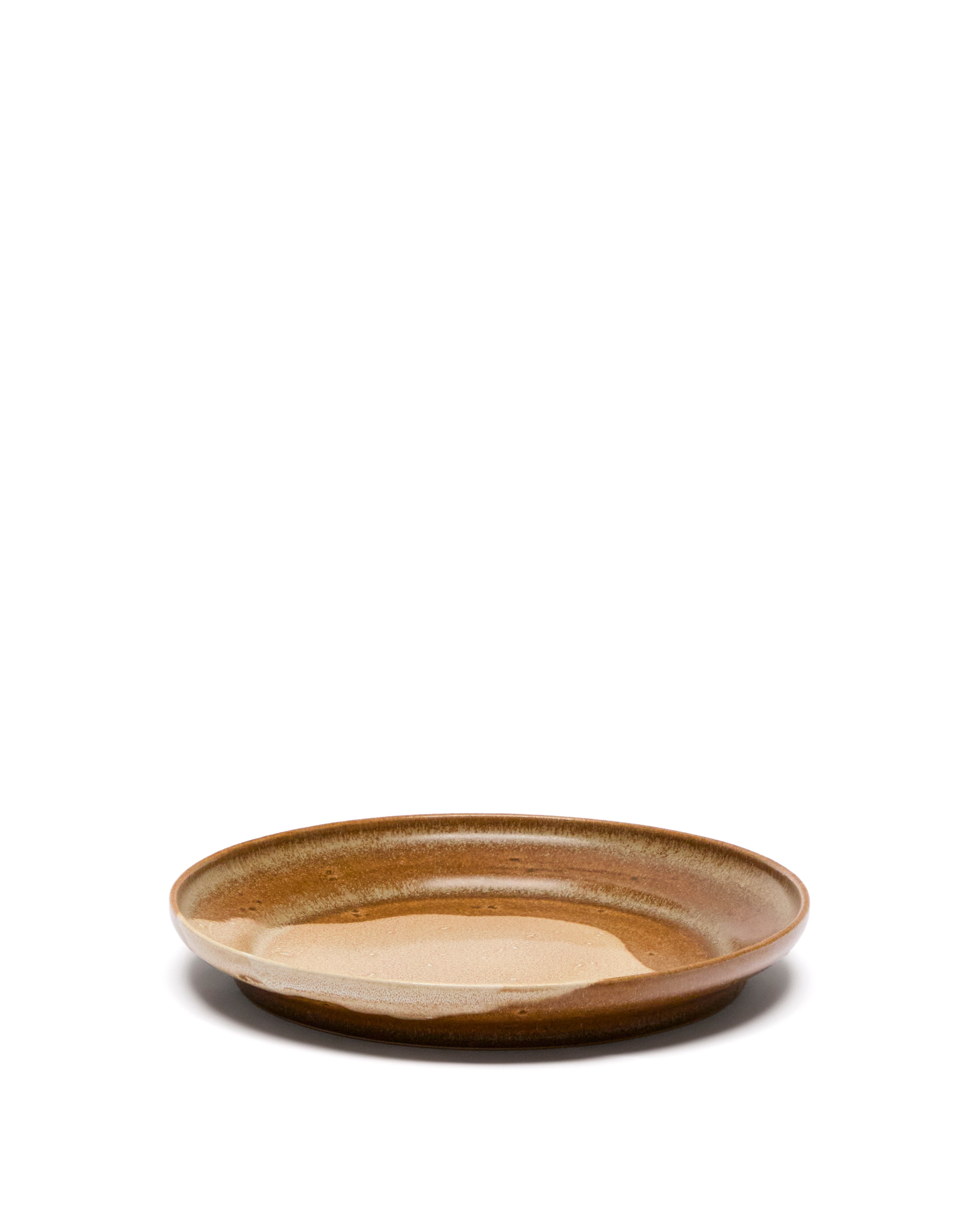 Brown ceramic Nagoli flat plate - Product Image