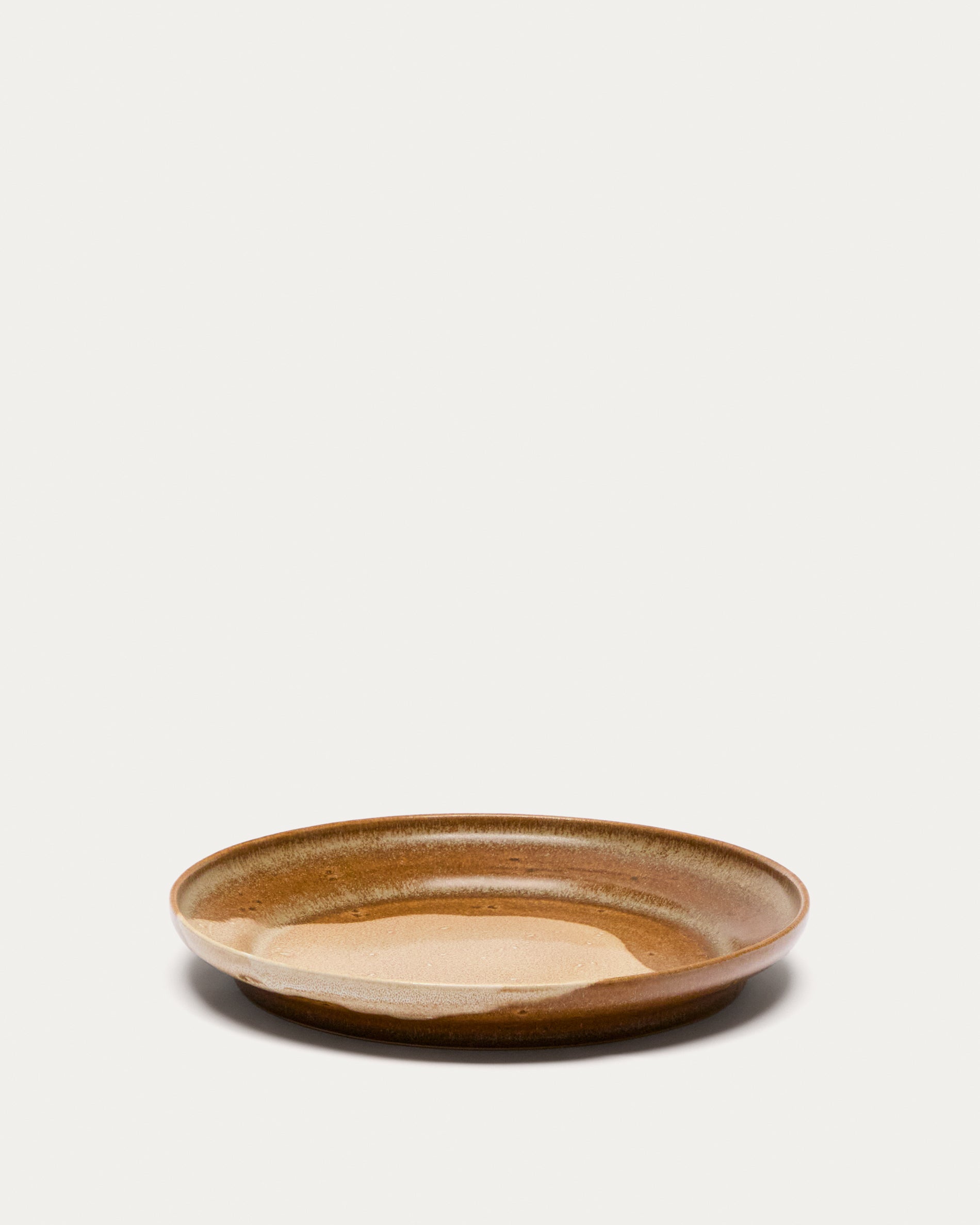 Brown ceramic Nagoli flat plate - Product View