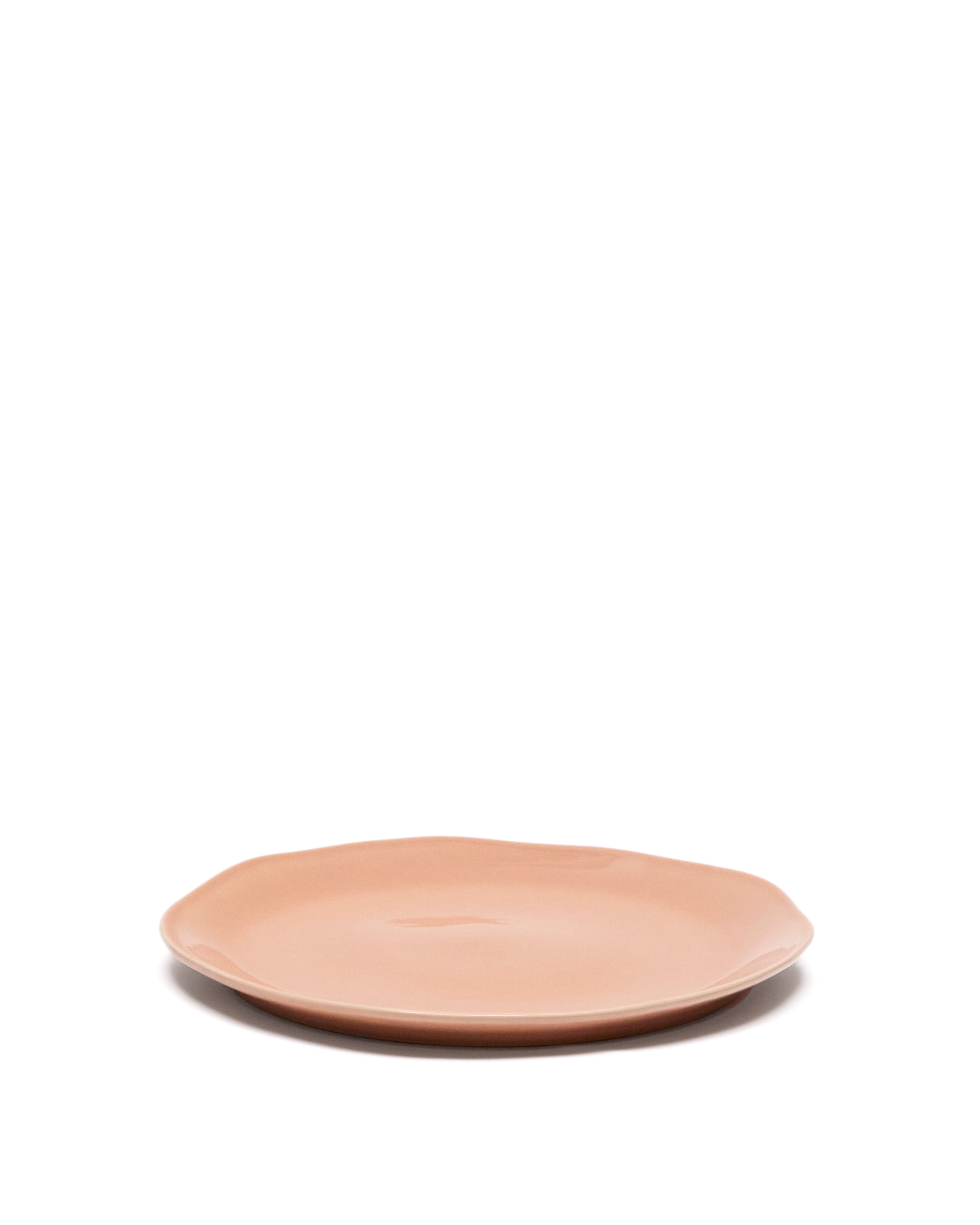 Pink ceramic Tiraya flat plate - Product Image
