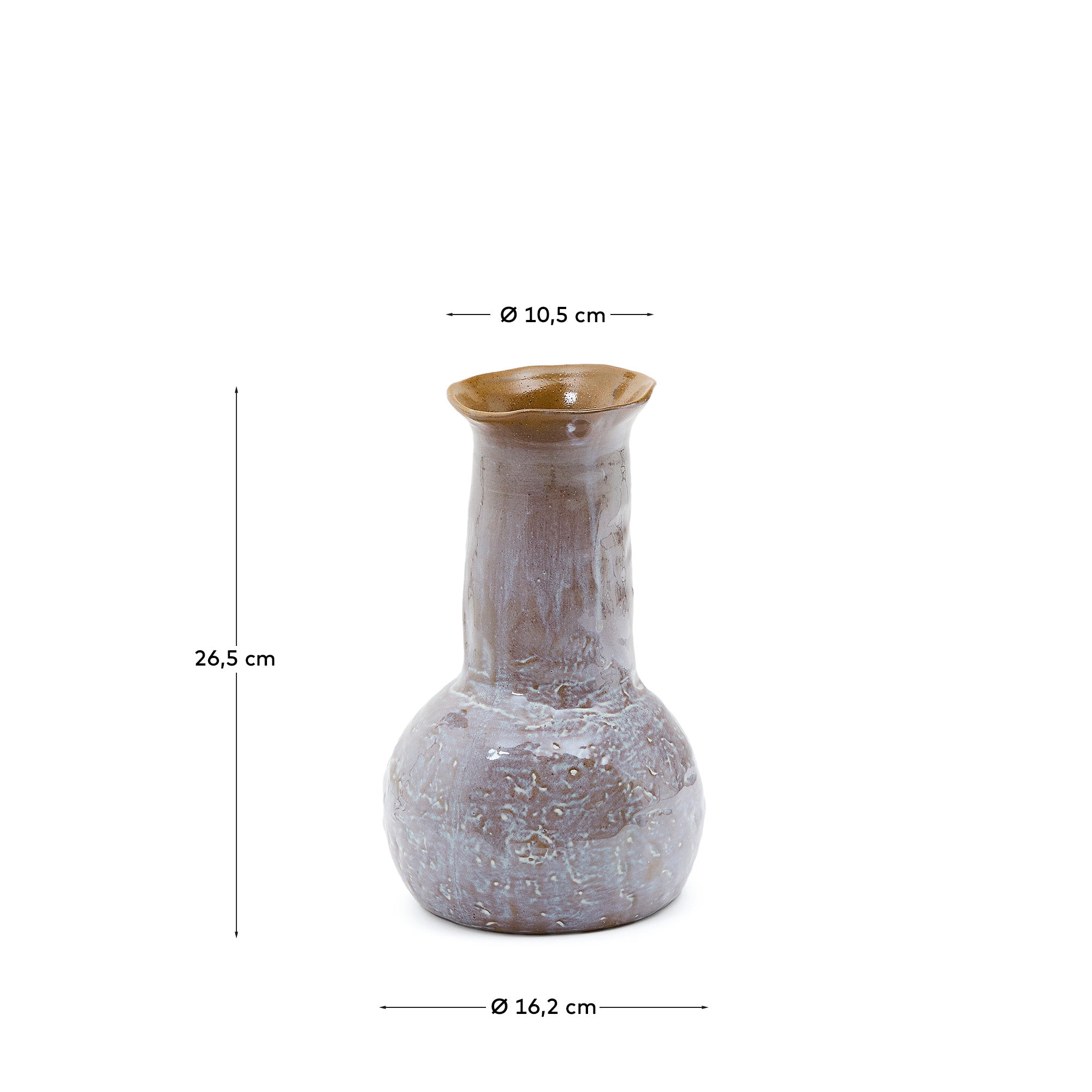 Olaris multicoloured ceramic vase 15,3 cm - Measurements