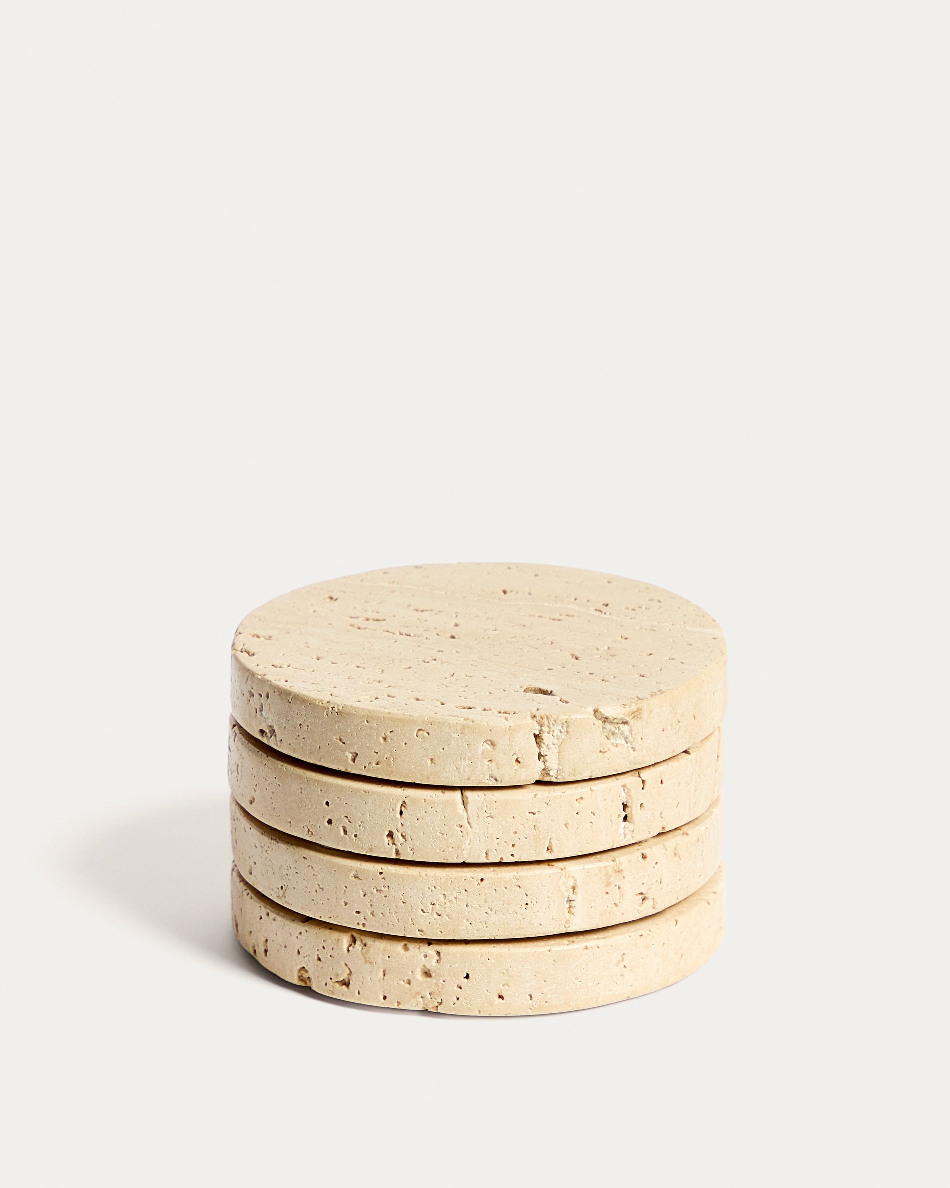Zera set of 4 beige marble coasters - Product View