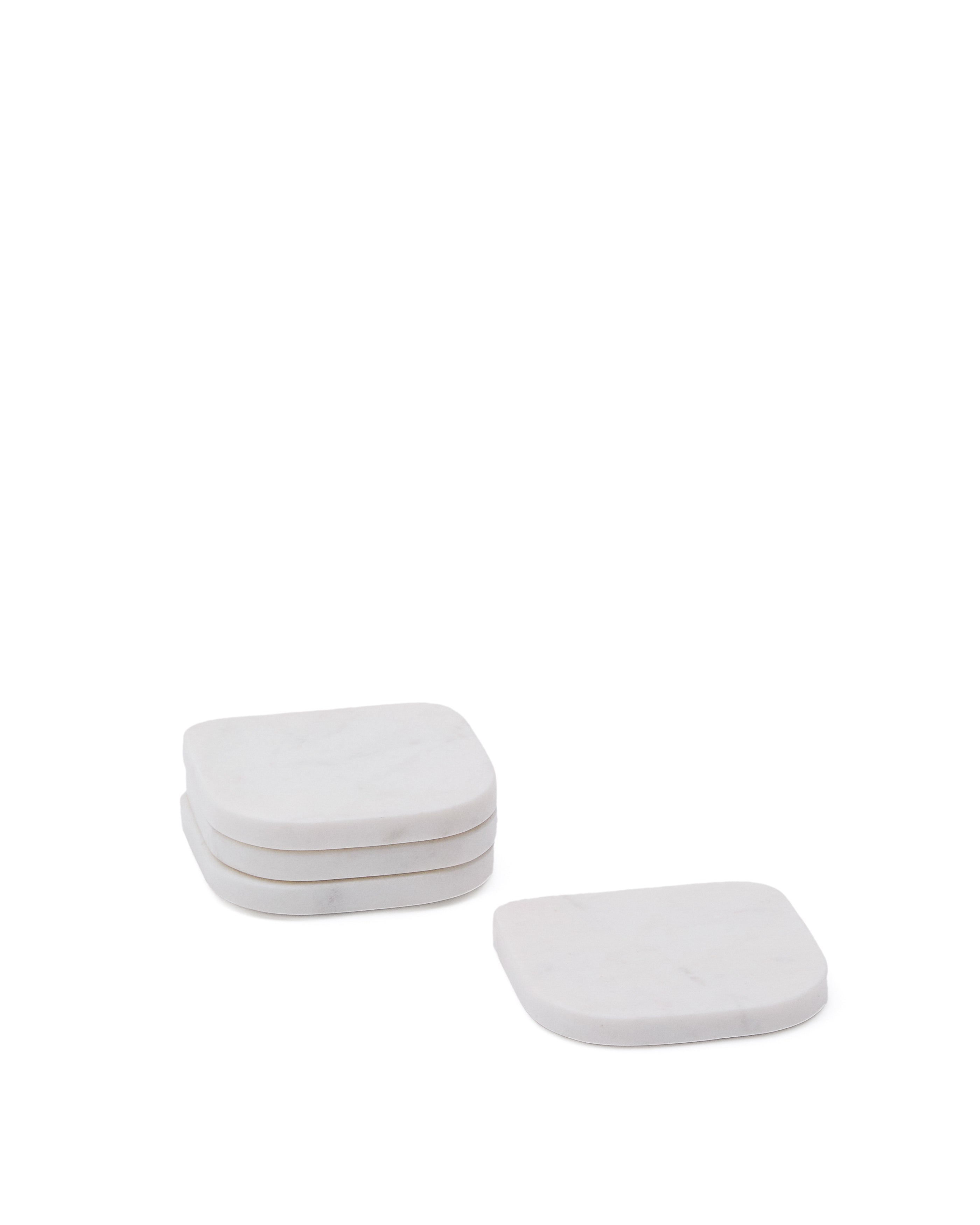Zera set of 4 white marble coasters - Product Image