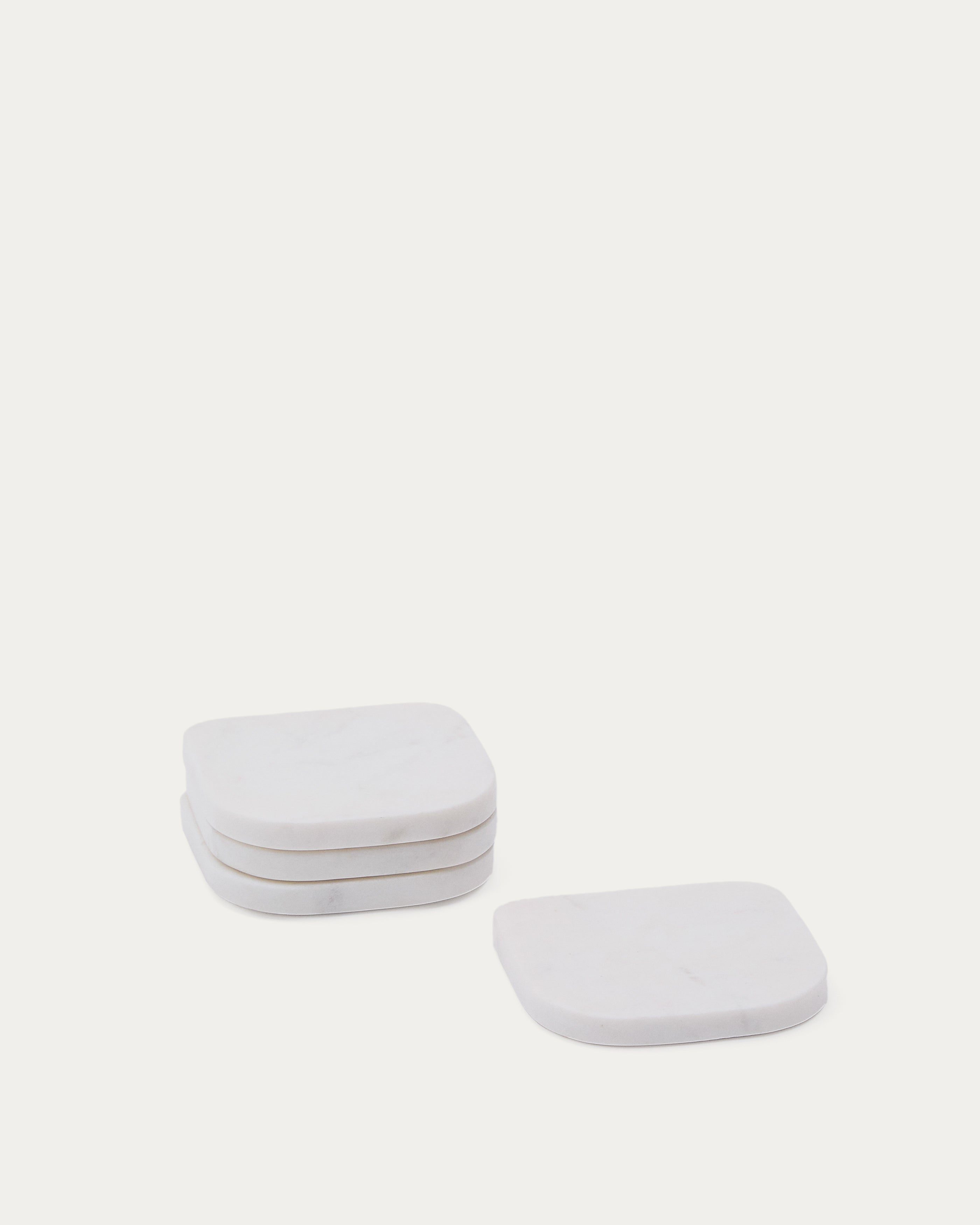 Zera set of 4 white marble coasters - Product View