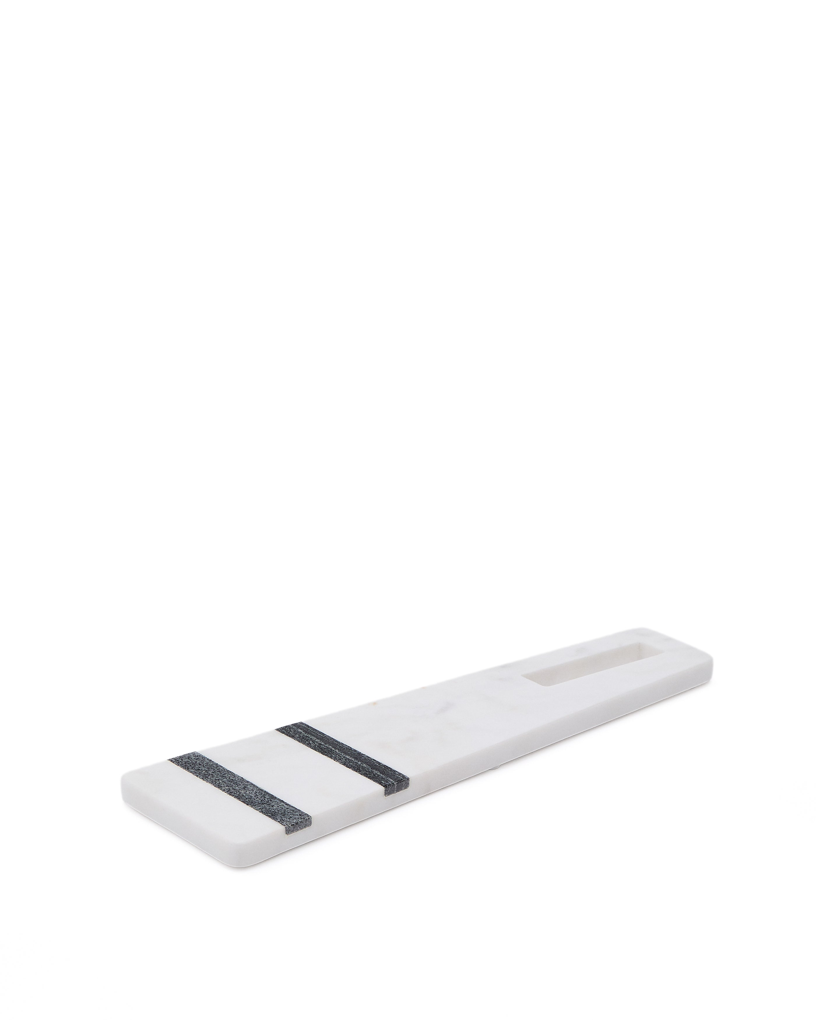 Nira small serving board in black and white marble - Product Image
