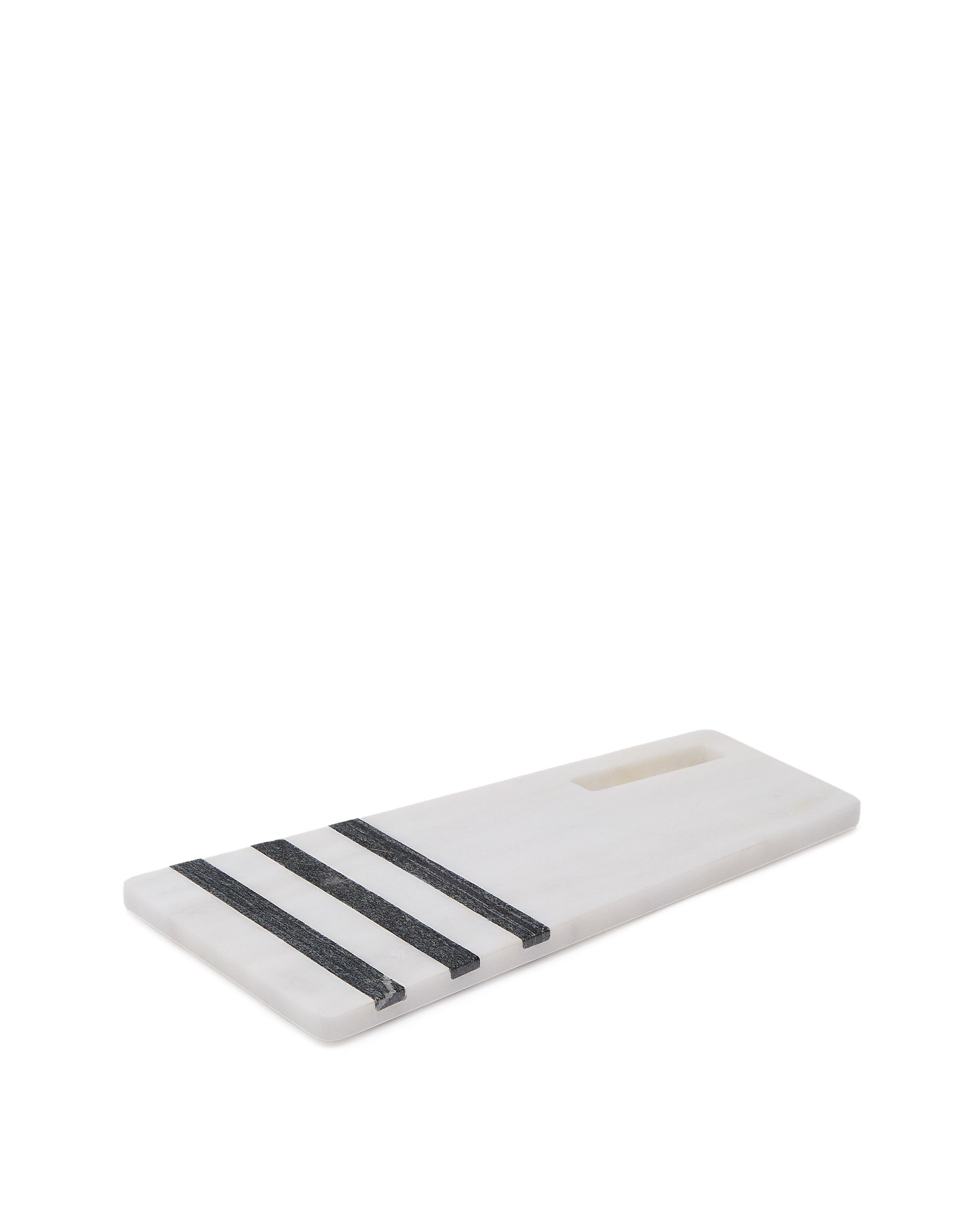 Nira large serving board in black and white marble - Product Image