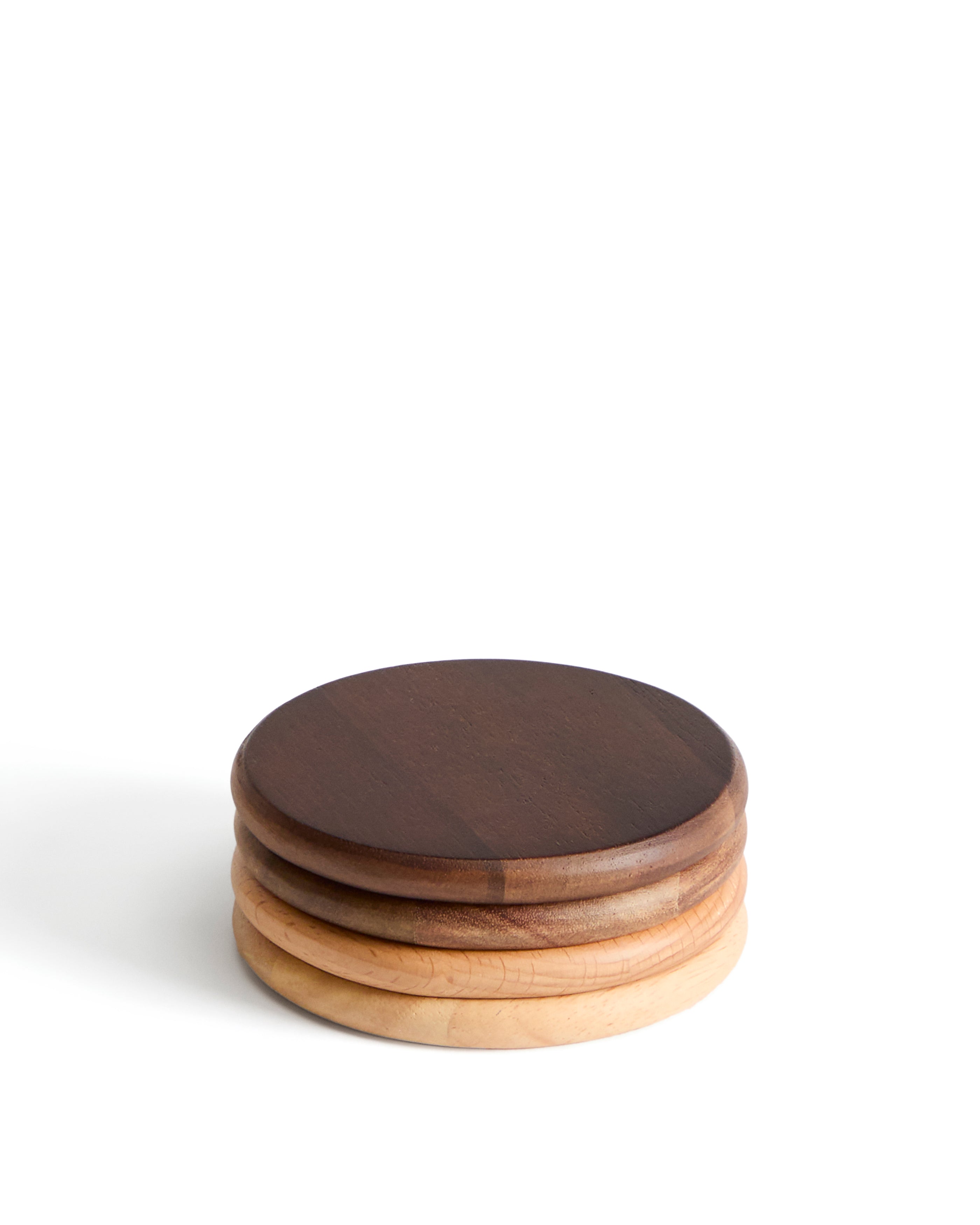 Nover set of 4 coasters in acacia wood FSC 100% - Product Image