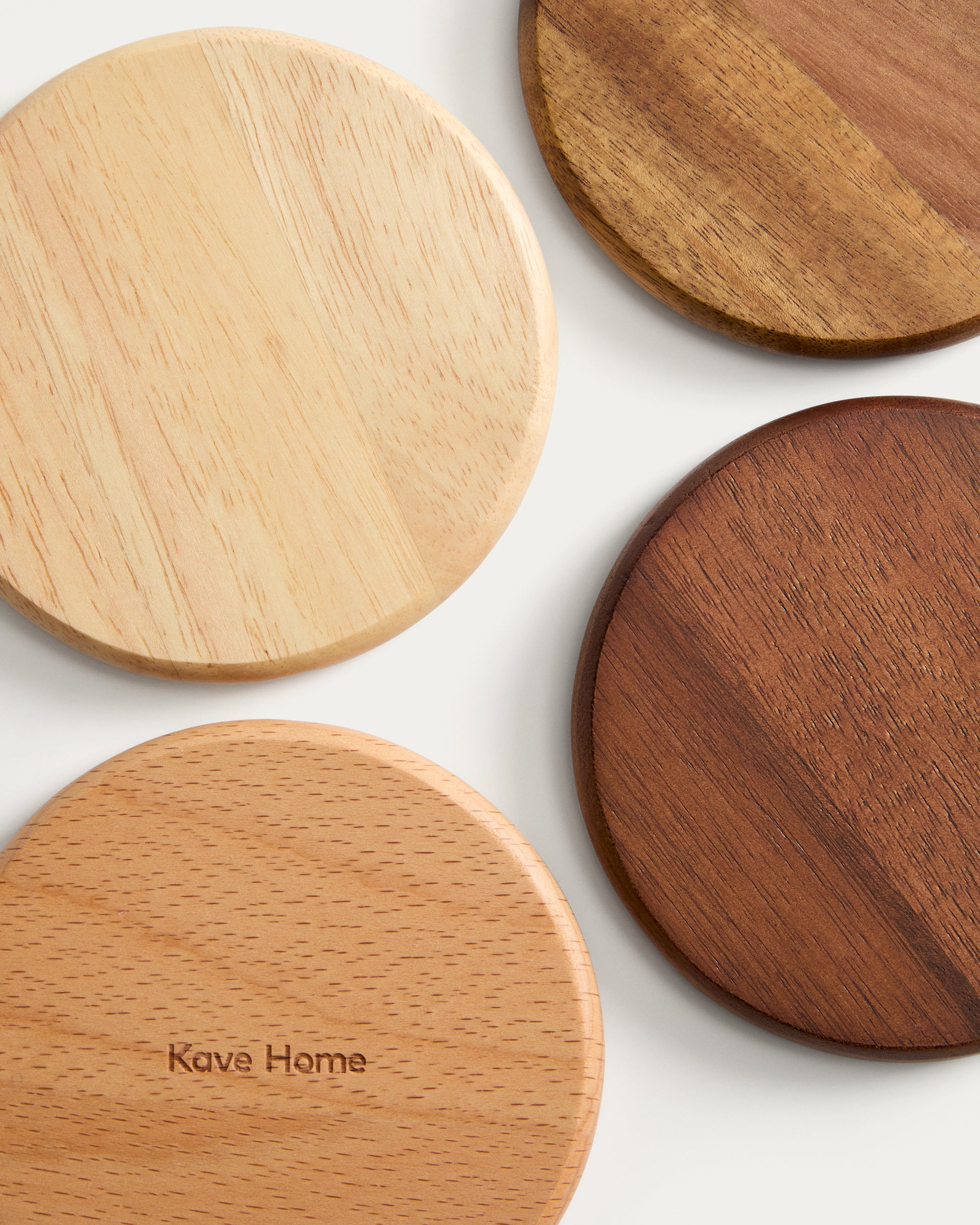 Nover set of 4 coasters in acacia wood FSC 100% - Detail