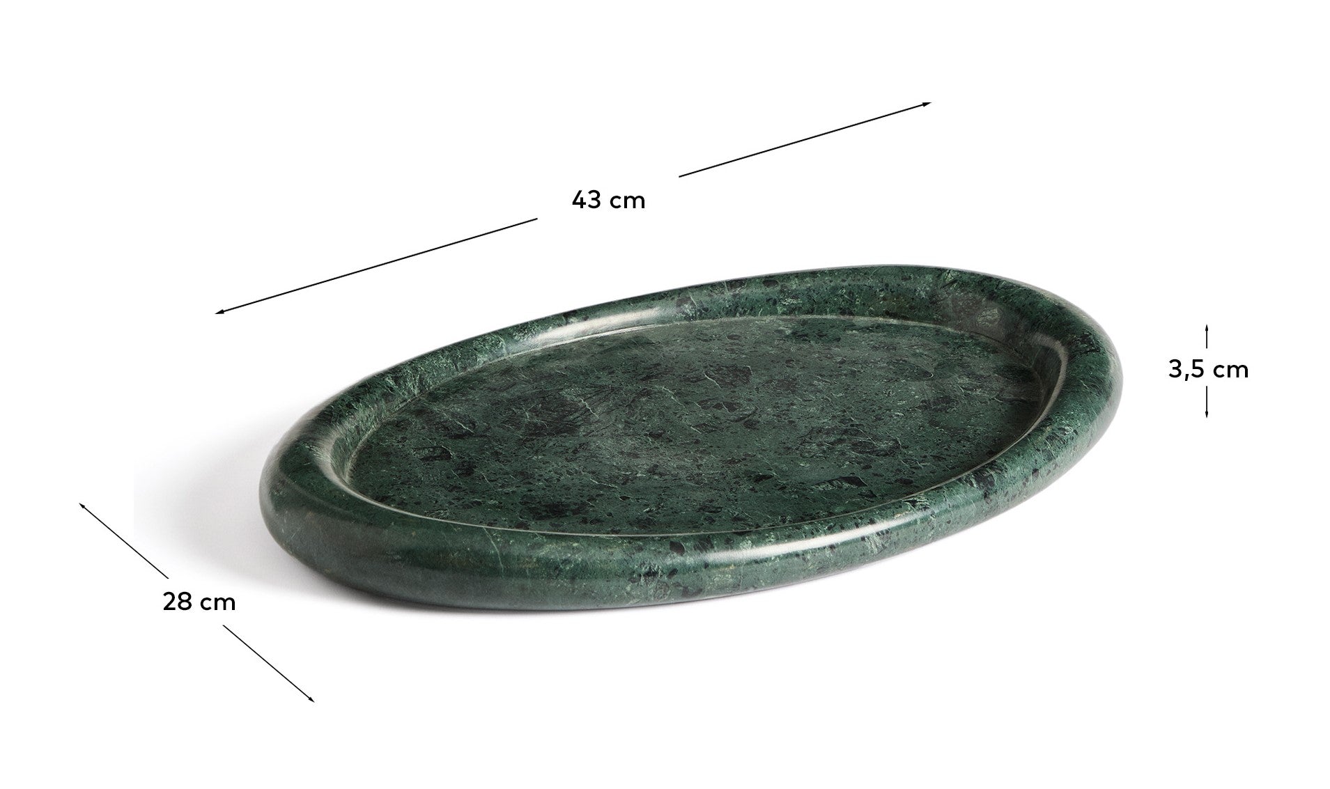 Lenorel tray in green marble 43 x 28 cm - Measurements